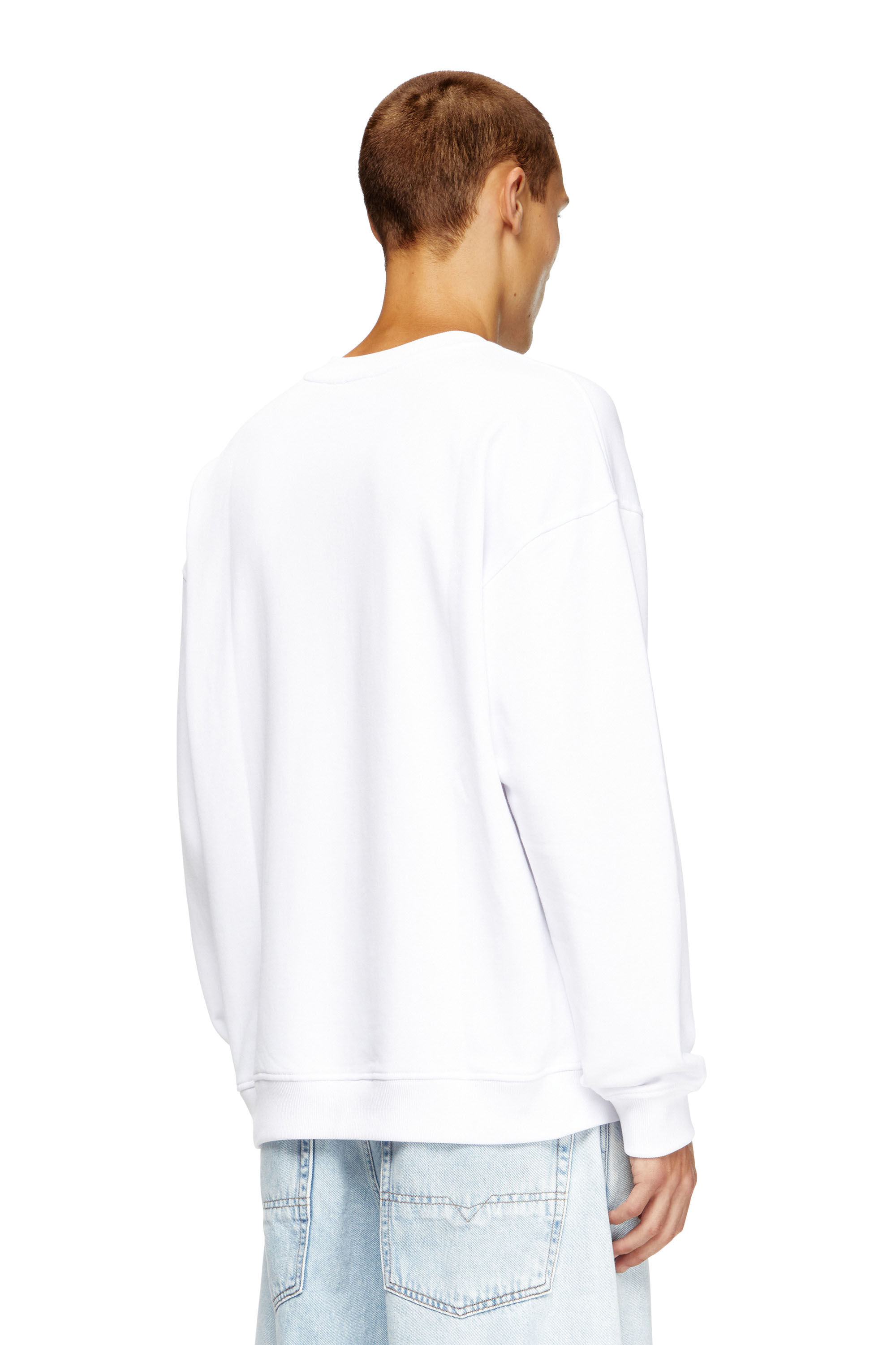 Diesel - S-BOXT-OD, Sudadera con logotipo Oval D recortado Hombre in Blanco - 4
