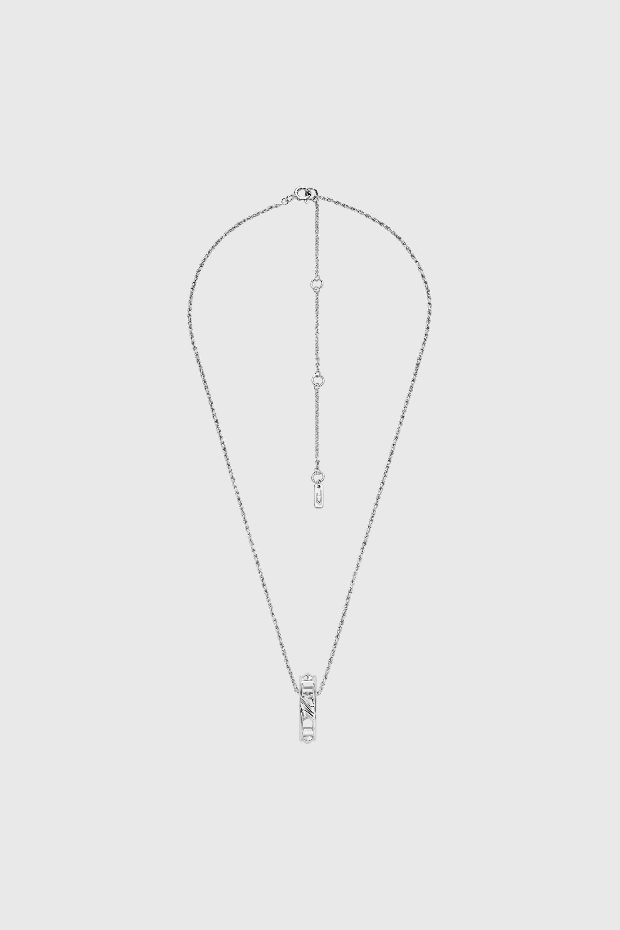 Diesel - DL1367040 STERLING SILVER JEWEL, Collar con colgante de plata de ley Unisex in Plateado - 1