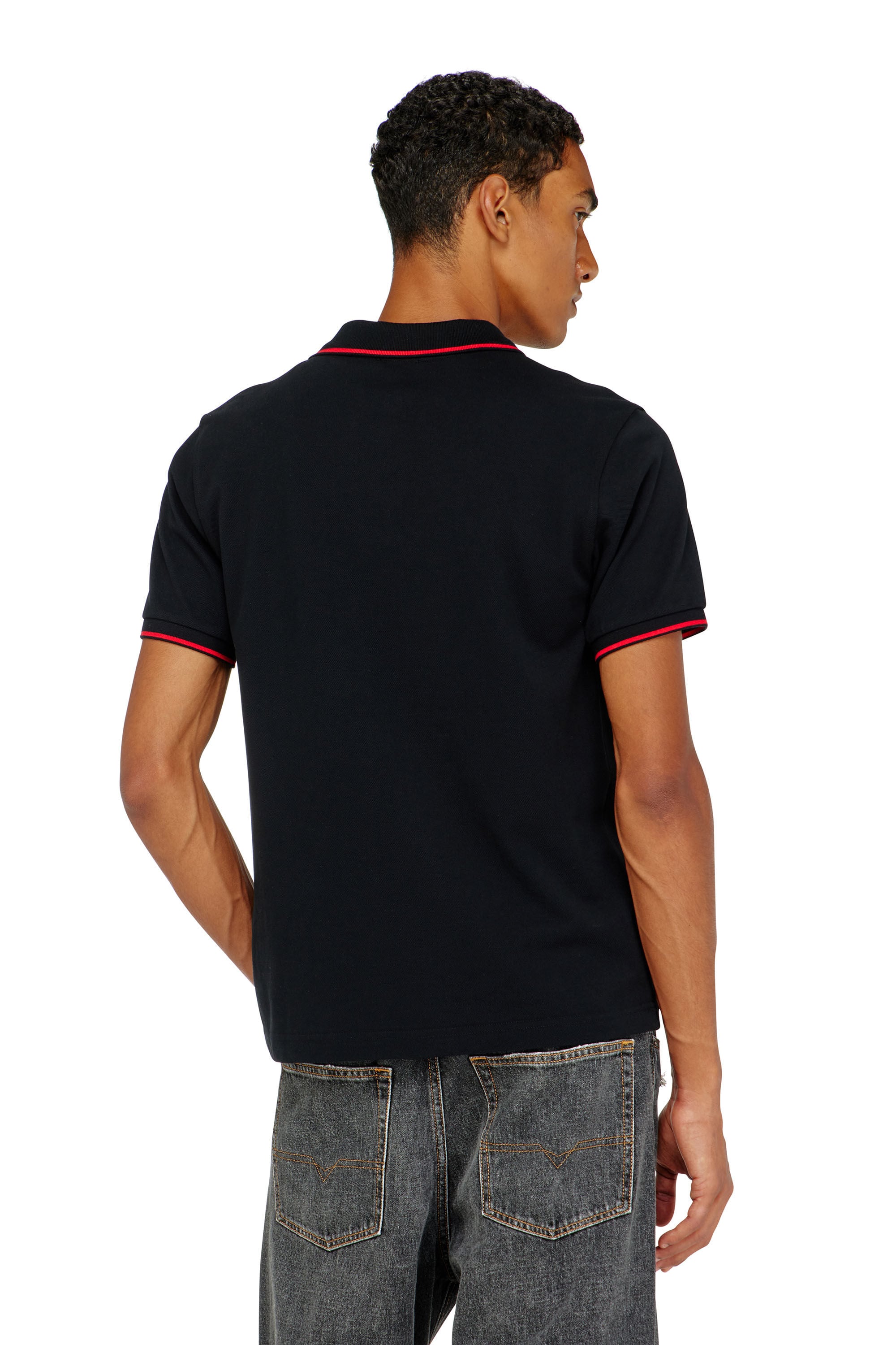 Diesel - T-FERRY-MICRODIV, Polo con peque&ntilde;o bordado Diesel Hombre in Negro - 4