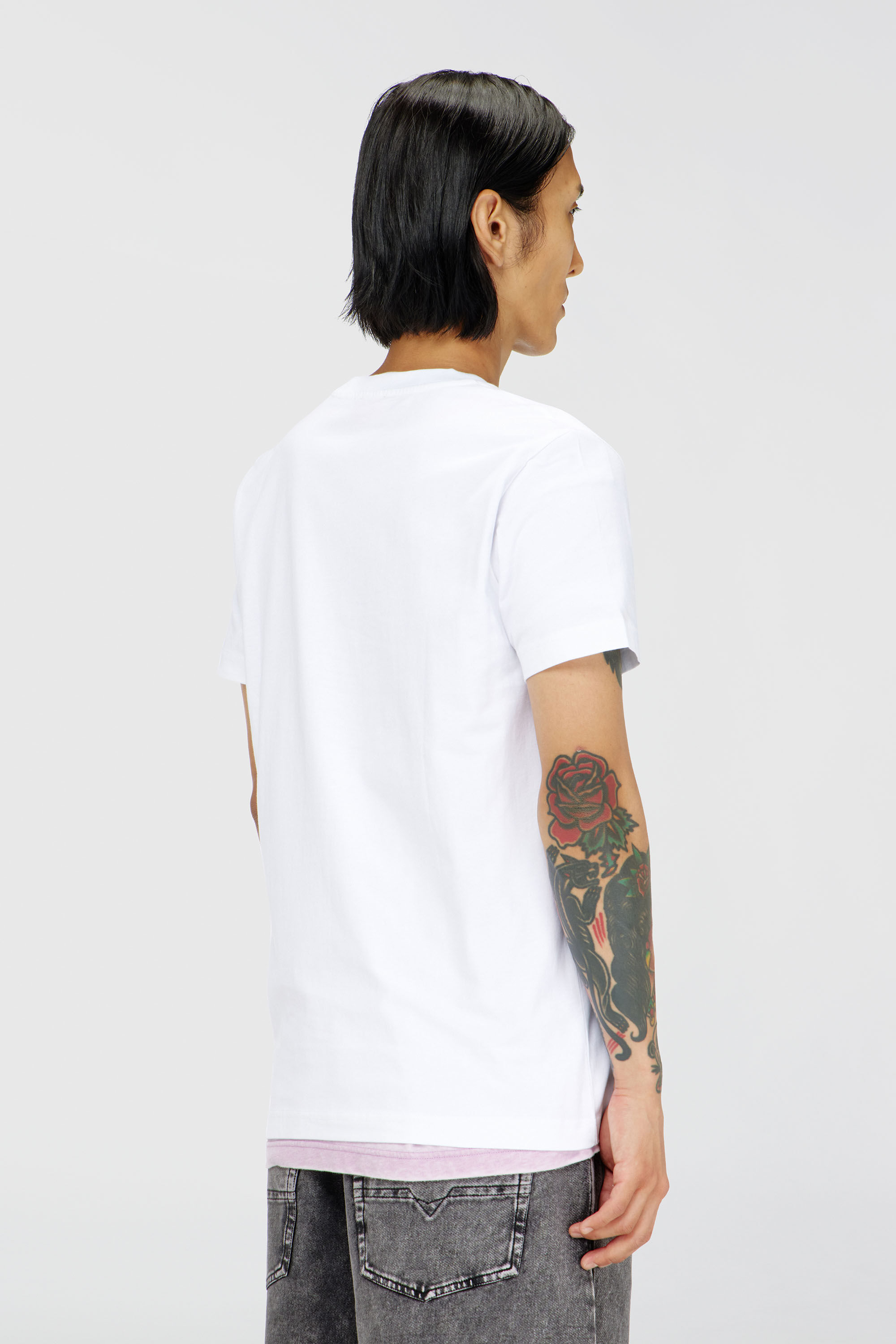 Diesel - T-DIEGO-T92, Camiseta de algod&oacute;n con logotipo Oval D Hombre in Blanco - 4