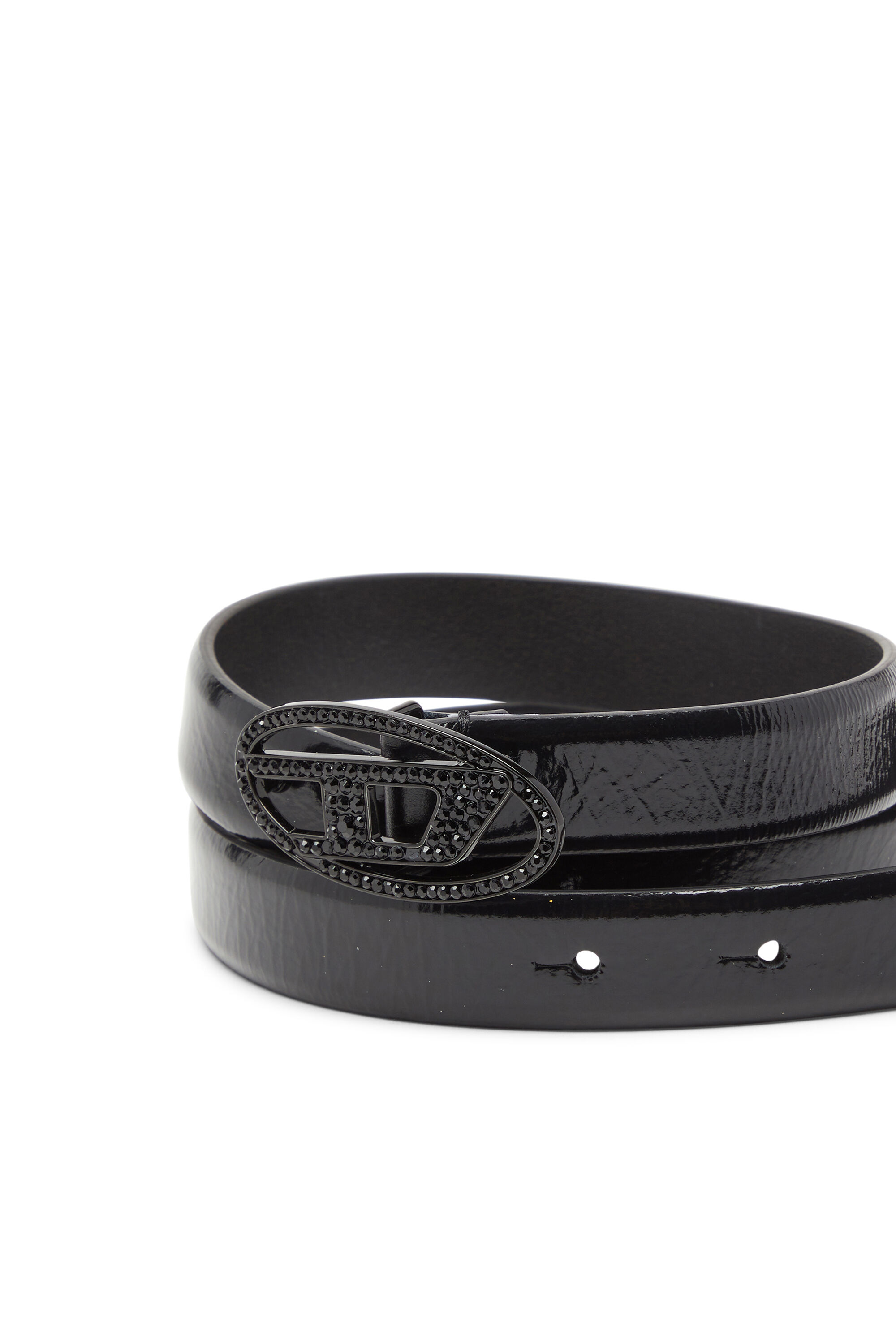 Diesel - B-1DR STRASS 20, Cinturón de cuero de 2 cm con hebilla de cristal Mujer in Negro - 3