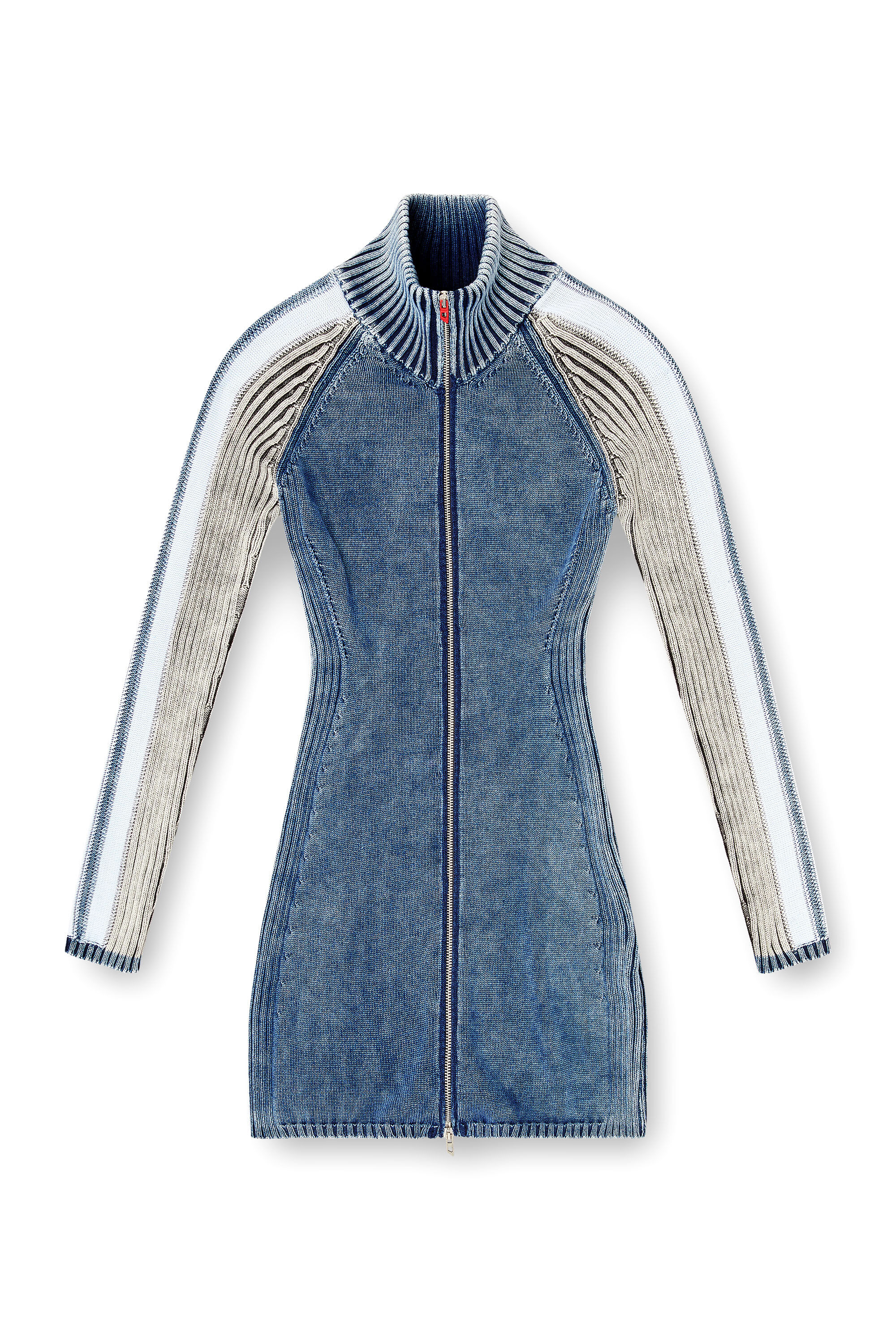 Diesel - M-ESTELLE, Vestido corto de cuello alto en tejido &iacute;ndigo Mujer in Azul marino - 2