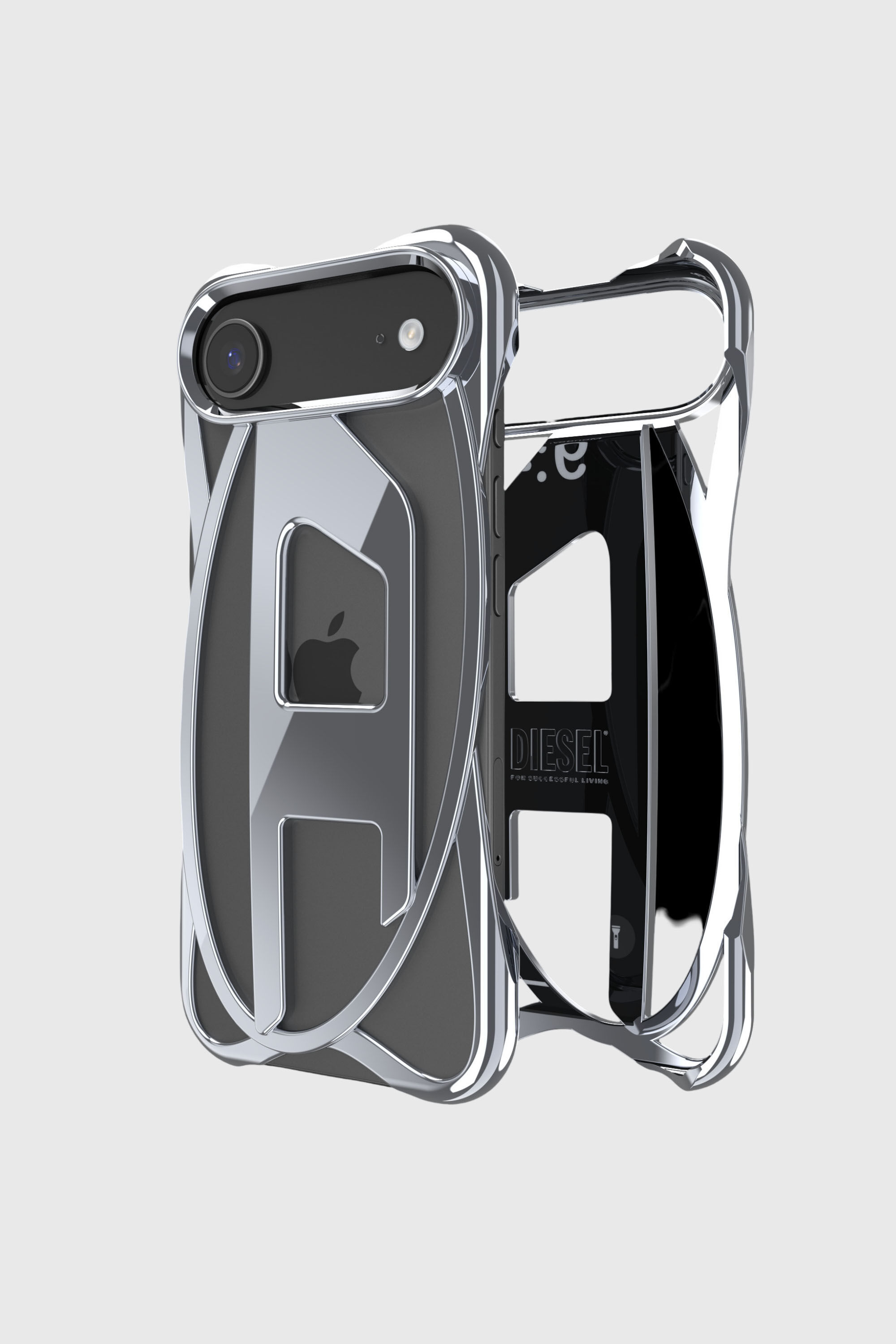 Funda brillante Caged D para iPhone 17 Air Mujer | Gris | Diesel ES