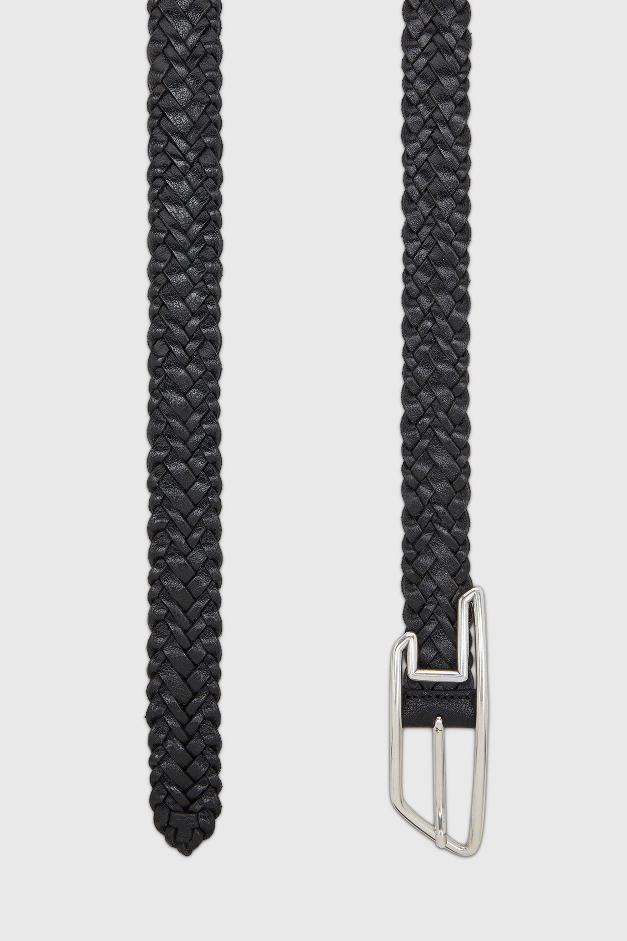 Diesel - B-D LINE 30 BRAIDERED, Cintur&oacute;n 3 cm en piel trenzada Unisex in Negro - 2