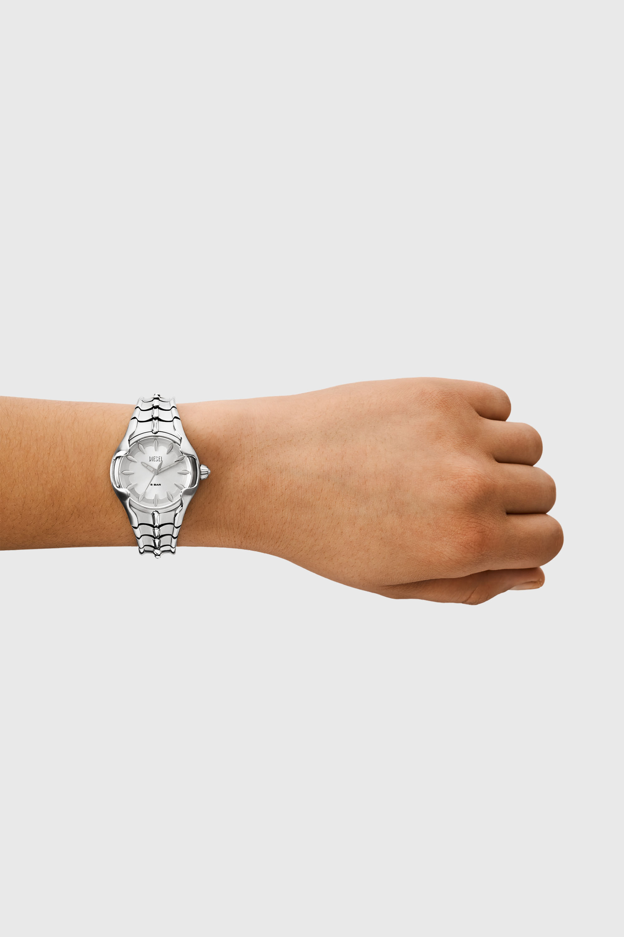 Diesel - DZ5605, Reloj Vert de acero inoxidable con movimiento de tres agujas Mujer in Plateado - 4