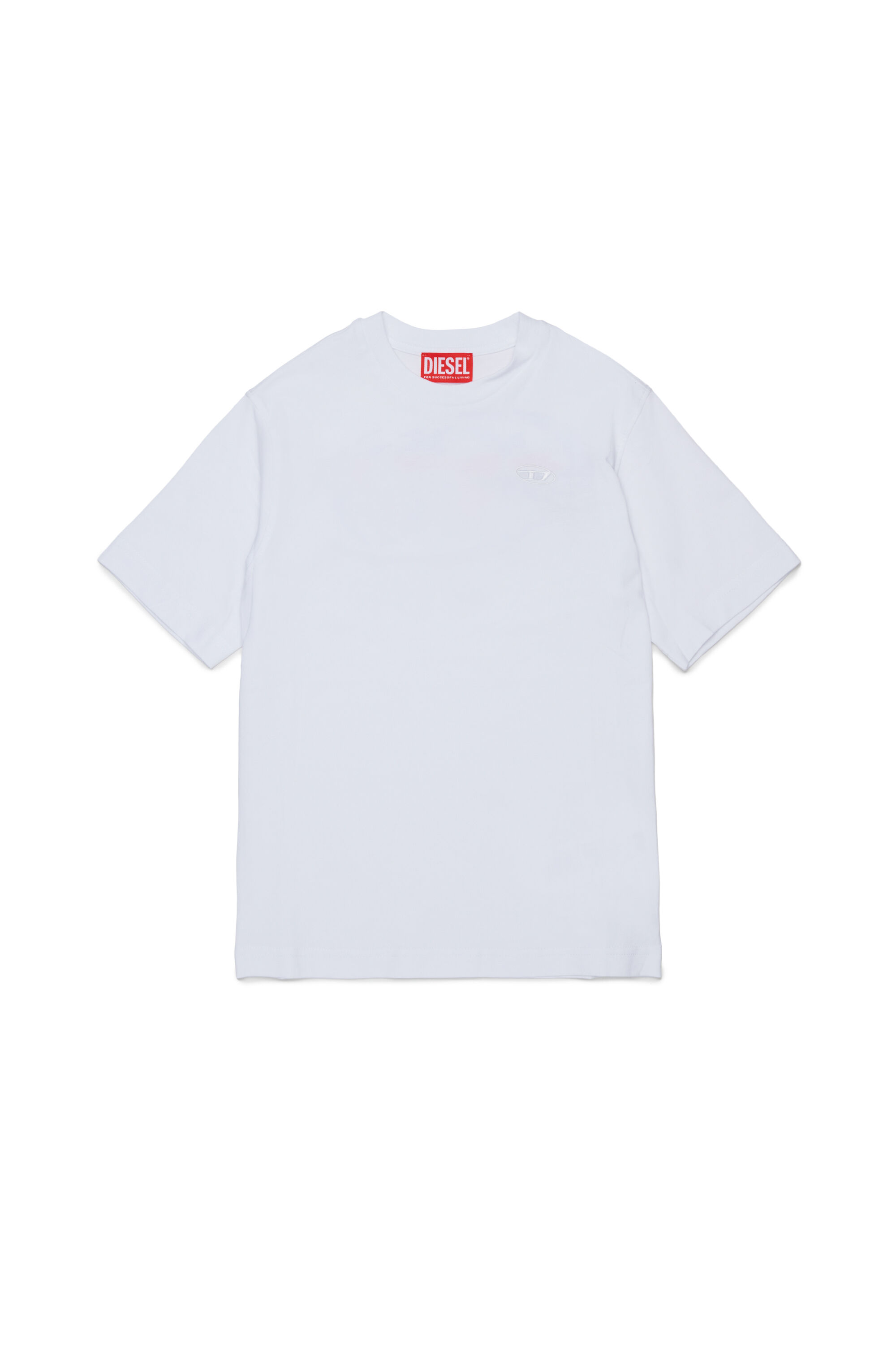 Diesel - TSCRAP OVER, Camiseta con bordado Oval D y estampado flocado Hombre in Blanco - 1