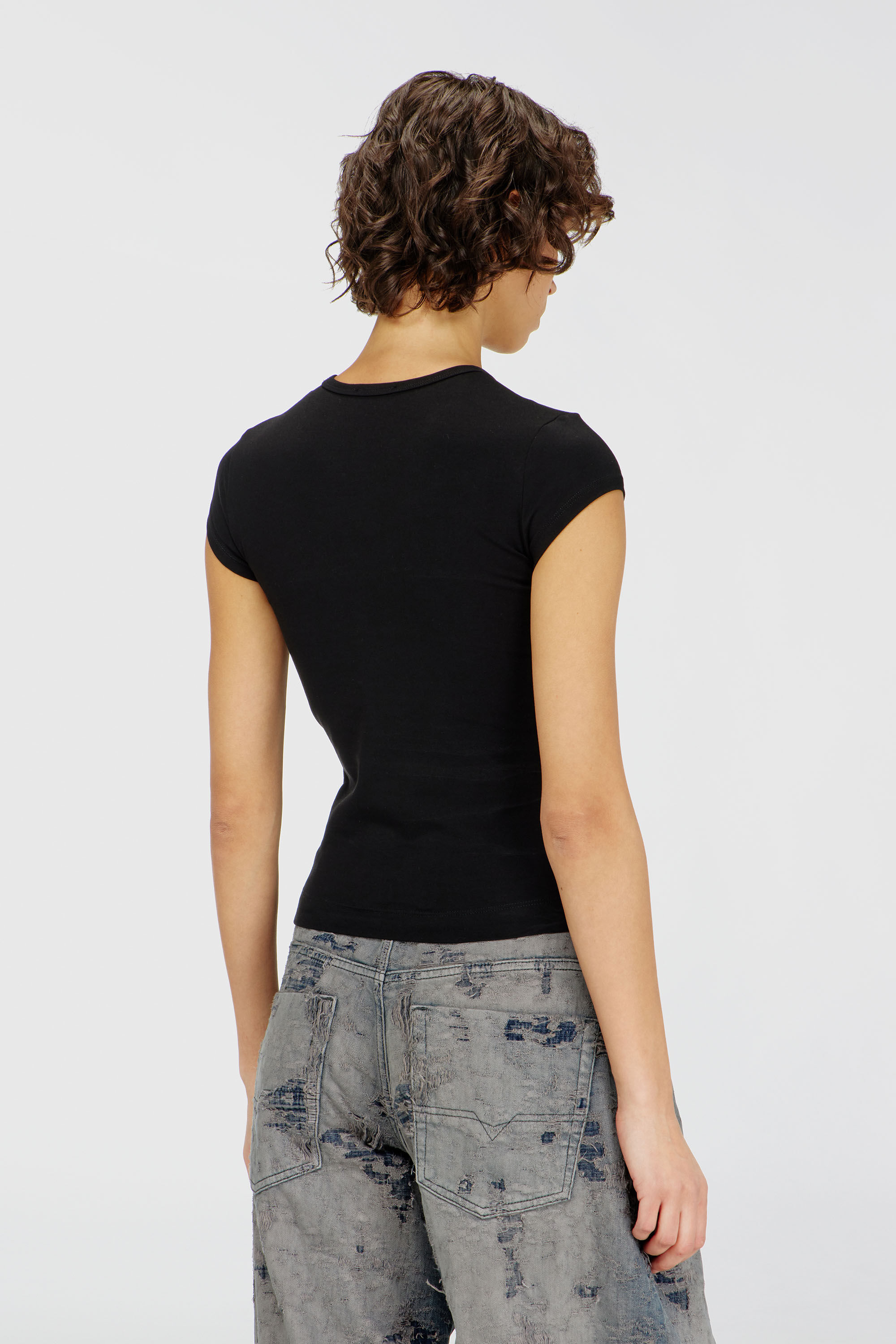 T-ANGIE Mujer: T-shirt de algodón, logo D cut out | Diesel