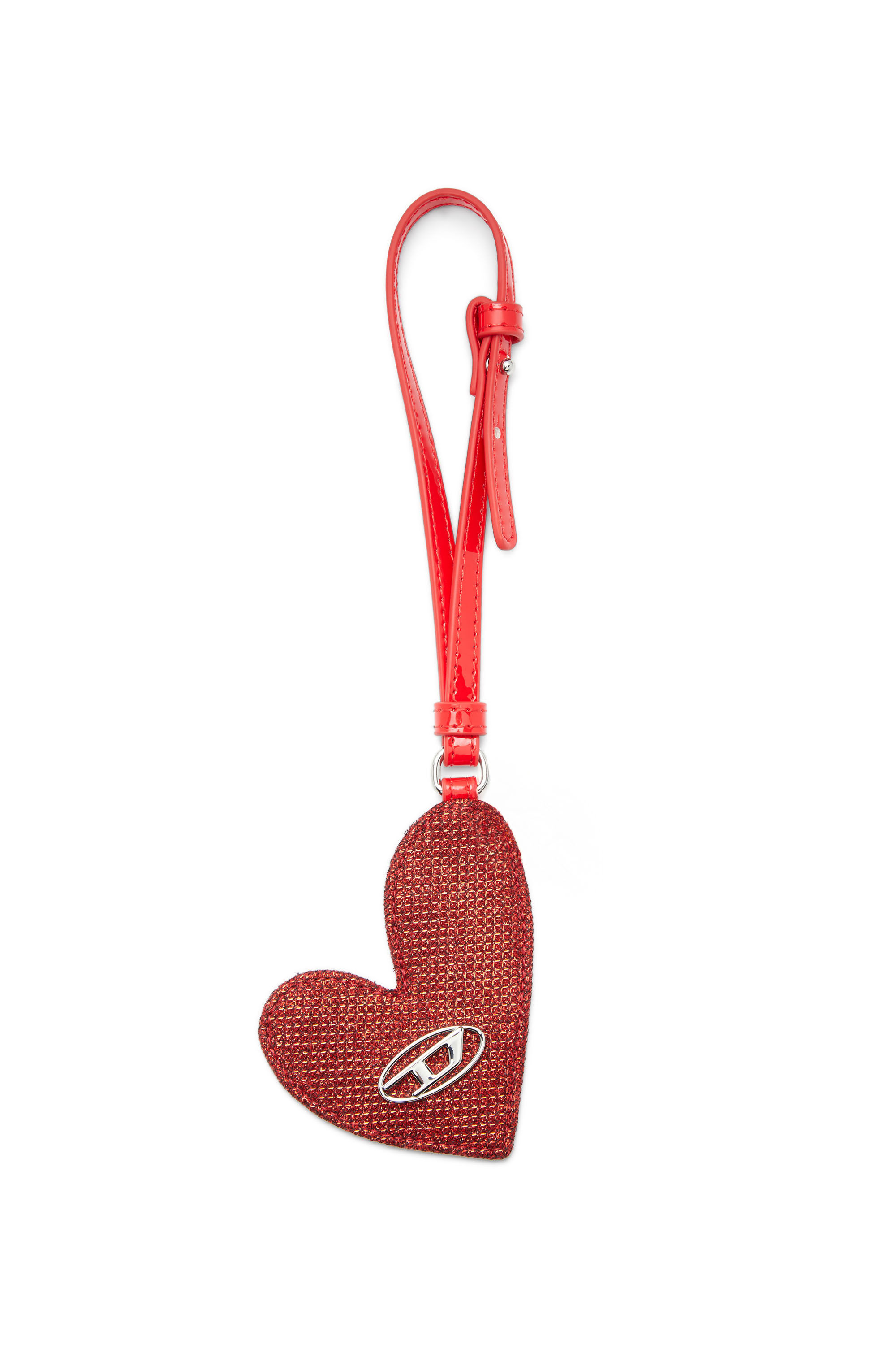 Diesel - PLAY MIRROR, Charm de coraz&oacute;n con logo en metal Mujer in Rojo - 1