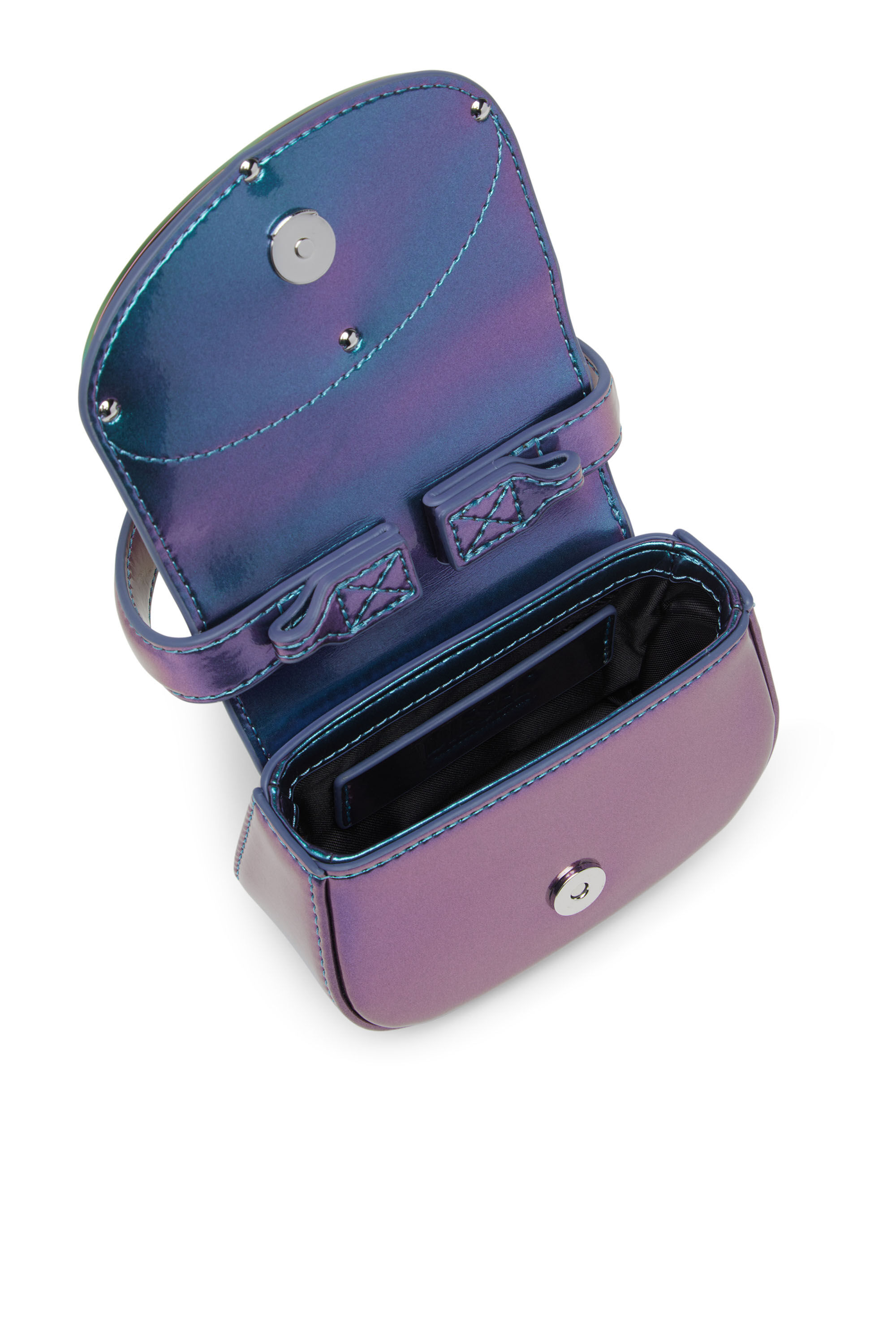 Diesel - 1DR XS, 1DR XS-Icónico minibolso iridiscente Mujer in Azul marino - 5