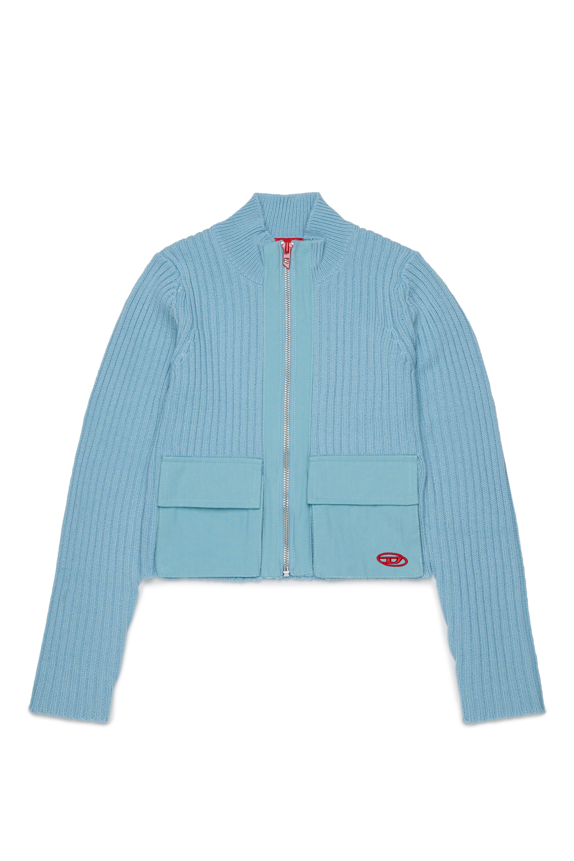 Diesel - KAMMY, C&aacute;rdigan con cremallera de mezcla de lana con bolsillos Mujer in Azul marino - 1
