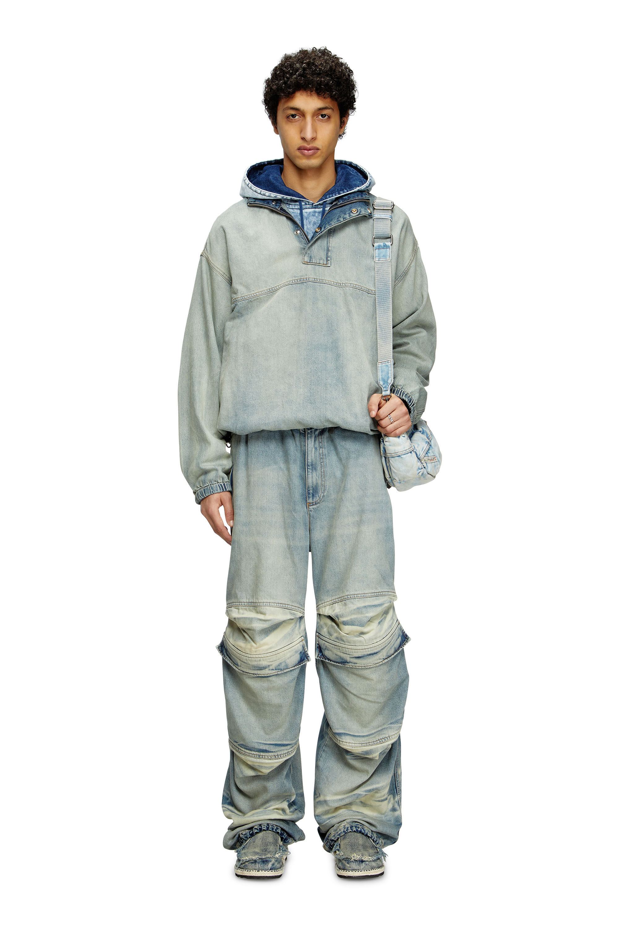 Diesel - D-FLOW-S1, Jersey vaquero en denim bicolor claro Unisex in Azul marino - 1