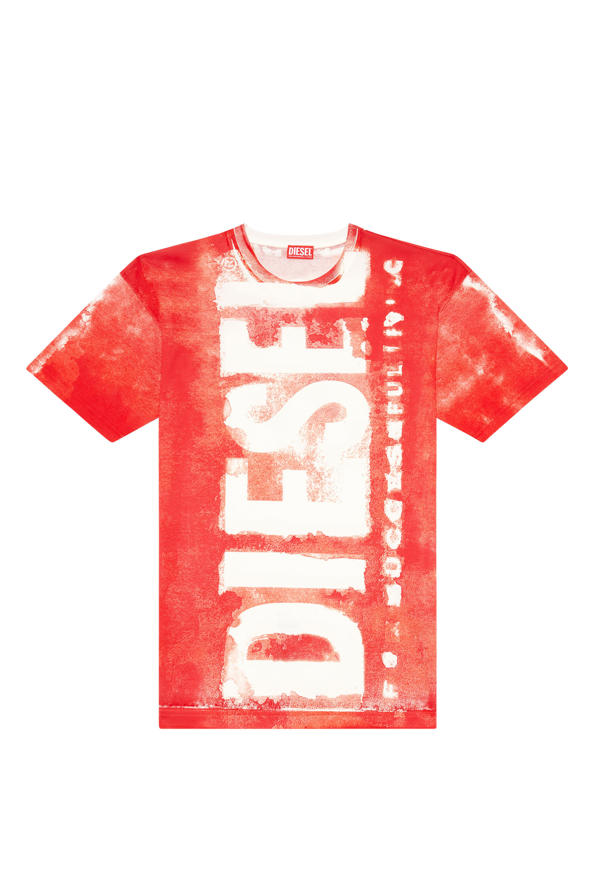 Diesel - T-BOXT-BISC, Camiseta con logotipos desteñidos grandes Hombre in Rojo - 1