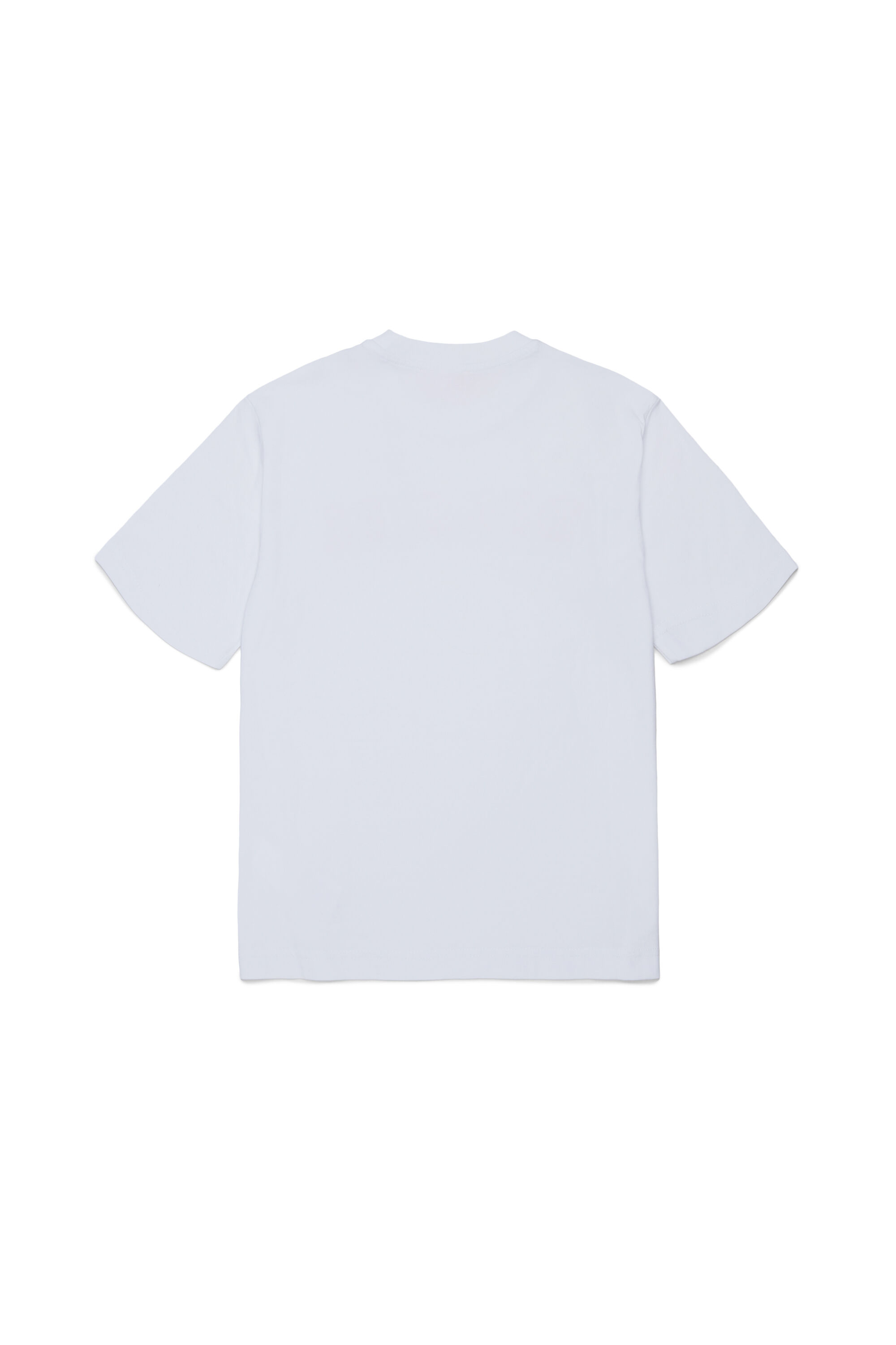 Diesel - TJEANS OVER, Camiseta de algod&oacute;n con logo efecto deshilachado Hombre in Blanco - 2