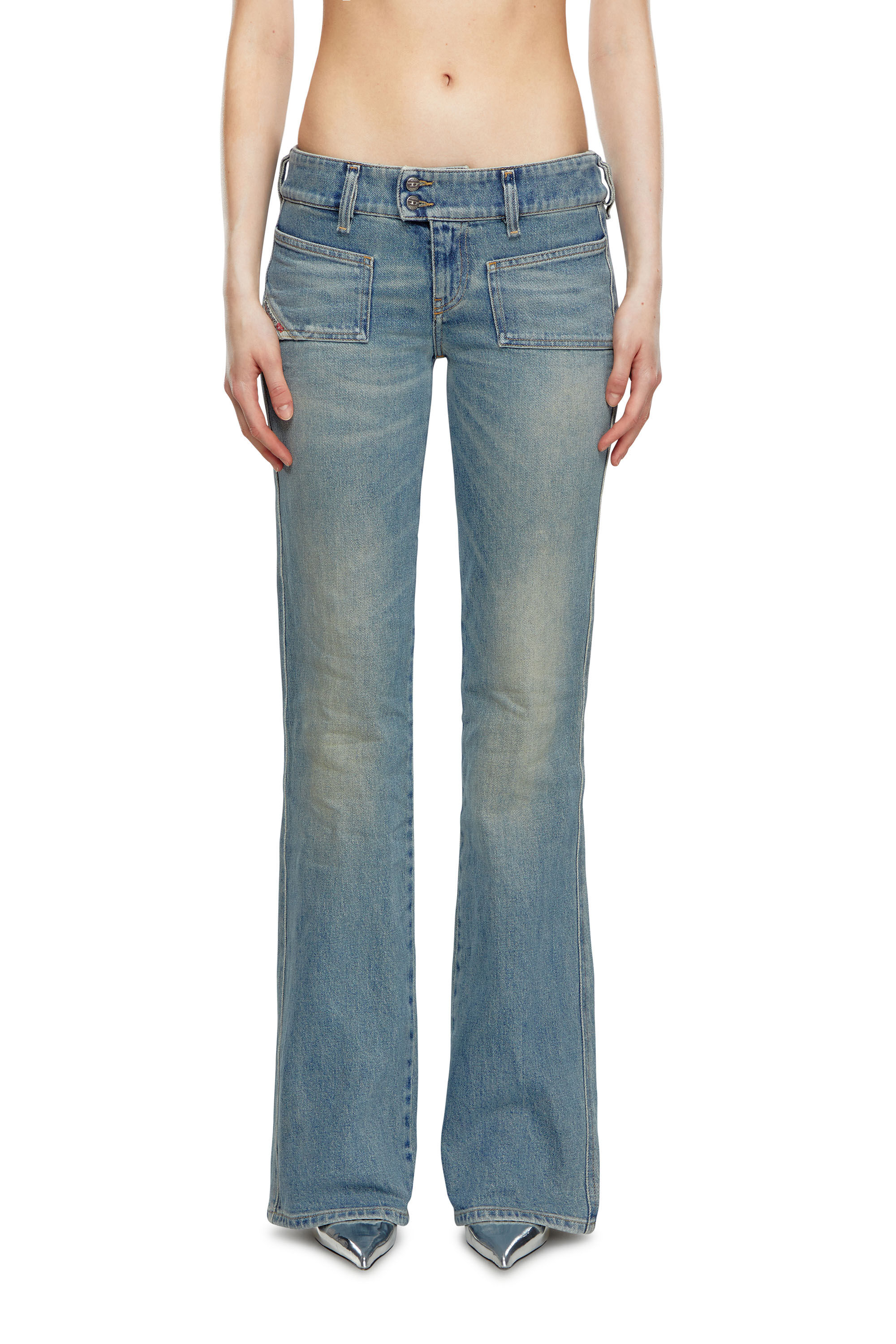 Diesel - Bootcut and Flare Jeans D-Hush 09J55, Azul Claro - Image 3