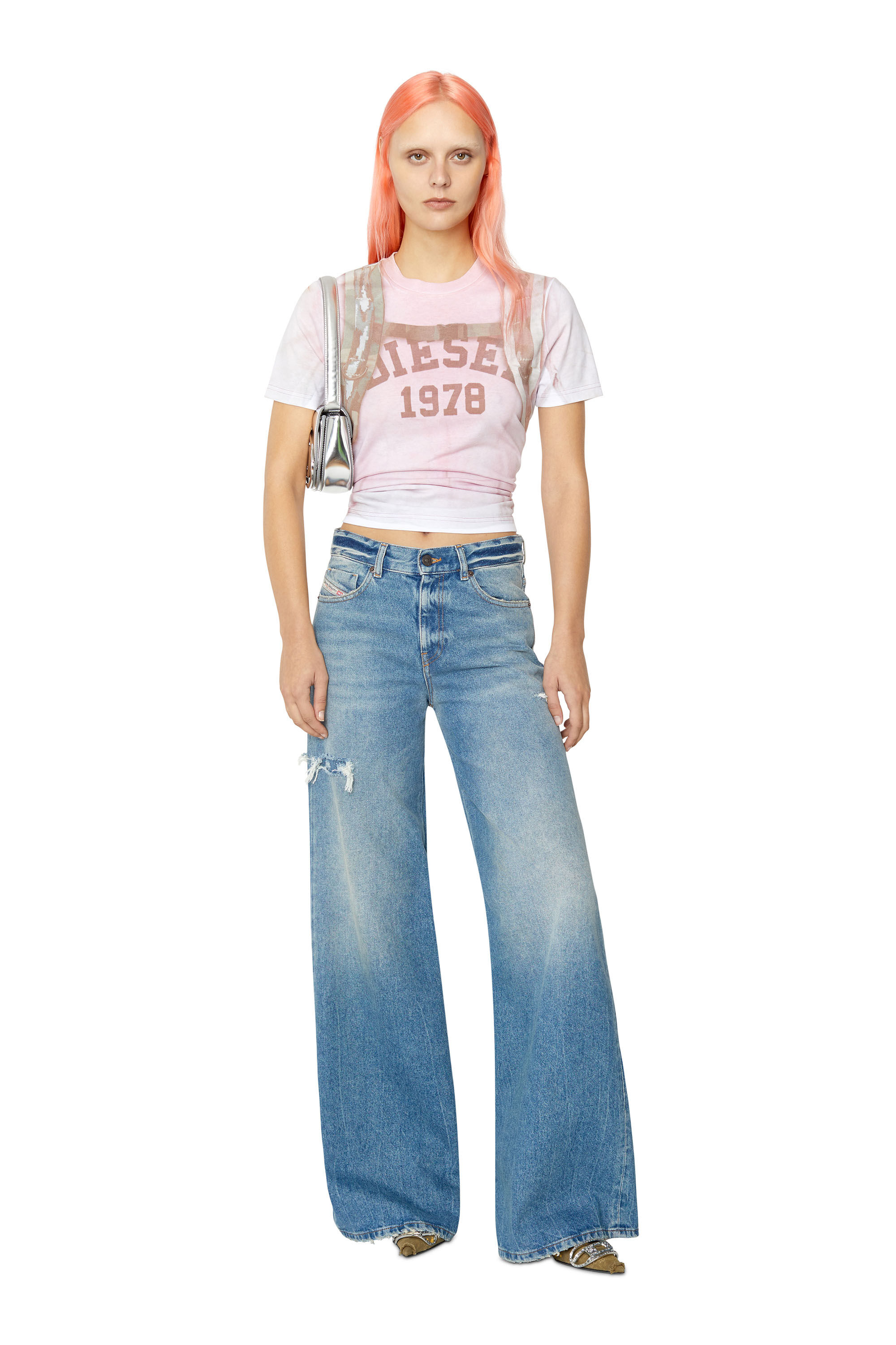 Diesel - 1978 D-AKEMI 09D97 Bootcut and Flare Jeans, Azul Claro - Image 1