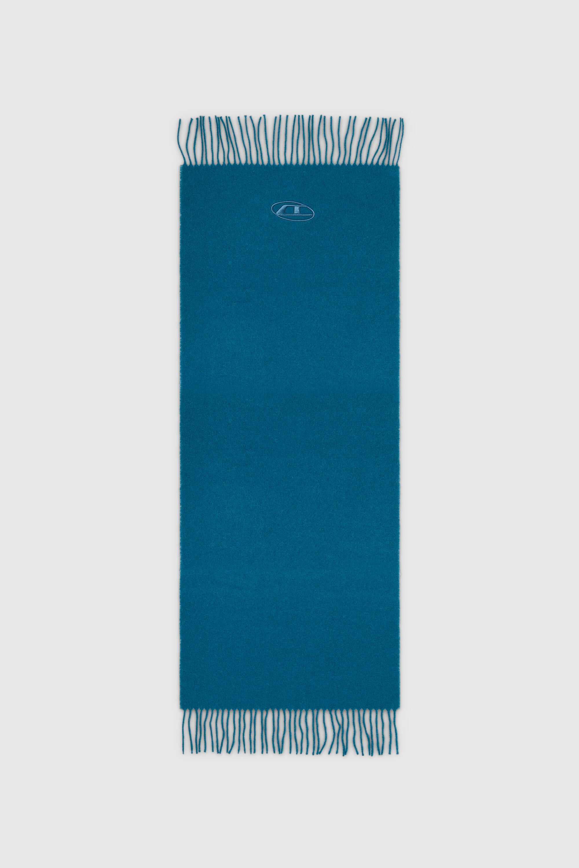 Diesel - S-IMON-D-LONG, Bufanda de mezcla de lana con bordes de flecos Unisex in Azul marino - 2