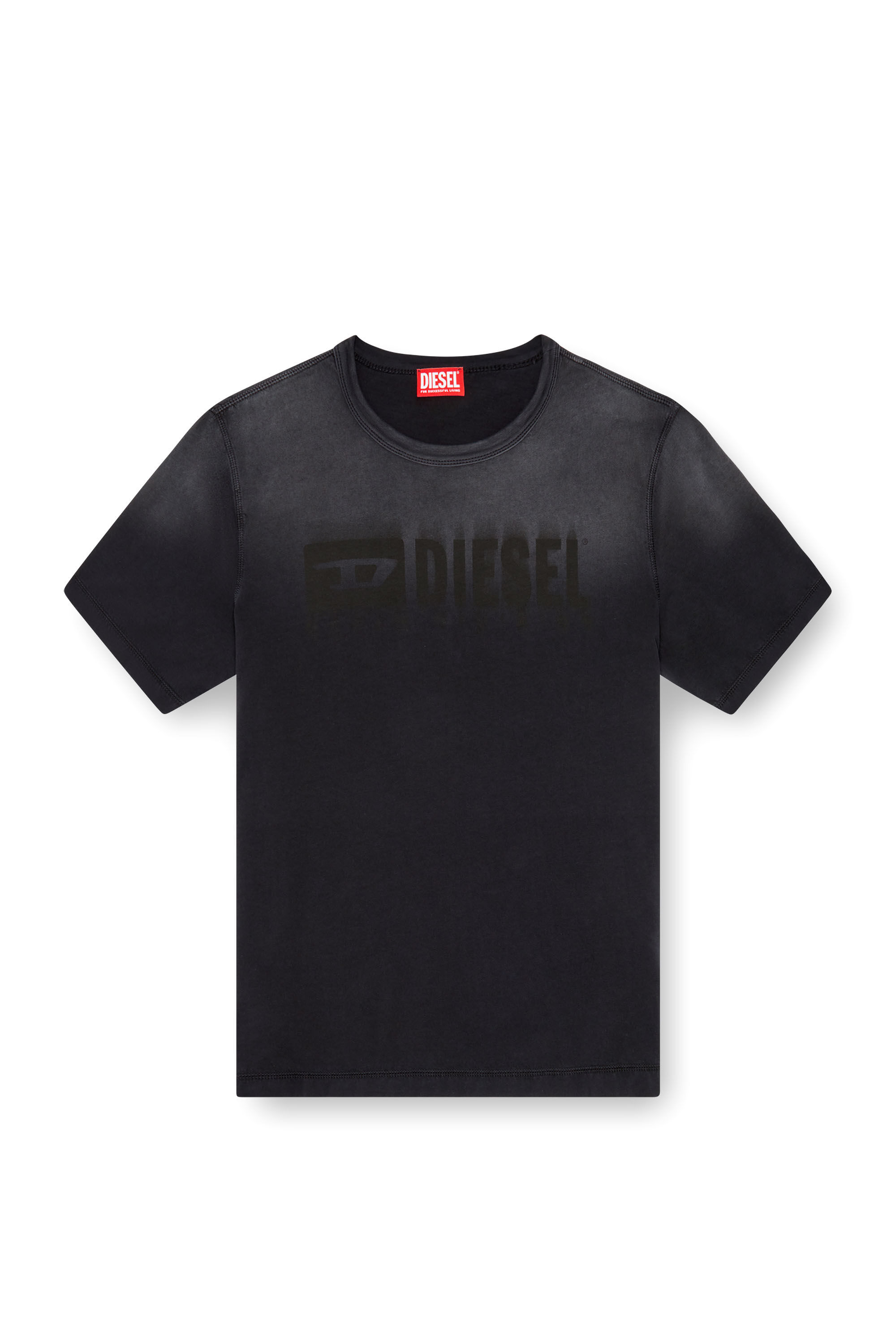 Diesel - T-ADJUST-K4, Camiseta con tratamiento desteñido por el sol Hombre in Negro - 2