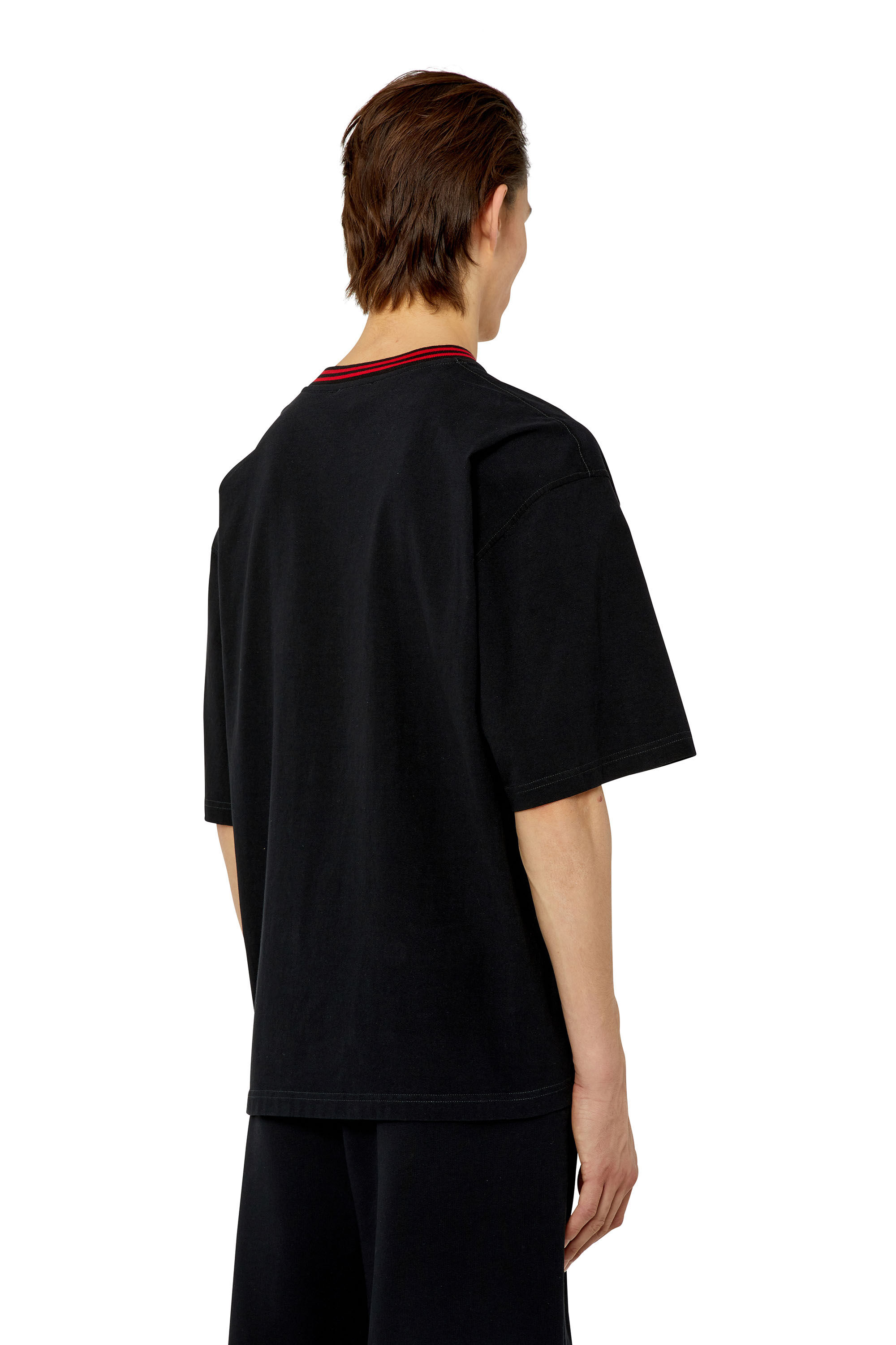 Diesel - T-KROWN, Camiseta con cuello con logotipo Hombre in Negro - 4
