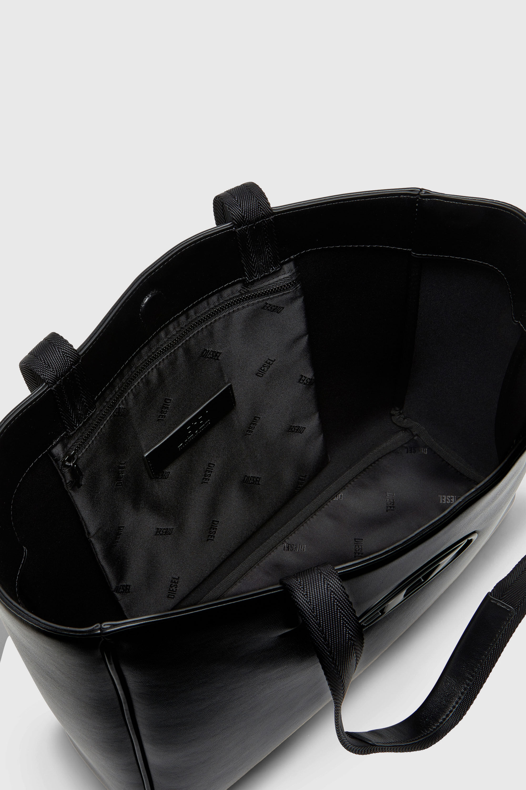 Diesel - HOLI-D SHOPPER EW, Unisex's Holi-D-Square shopper in bonded neoprene in Black - 4