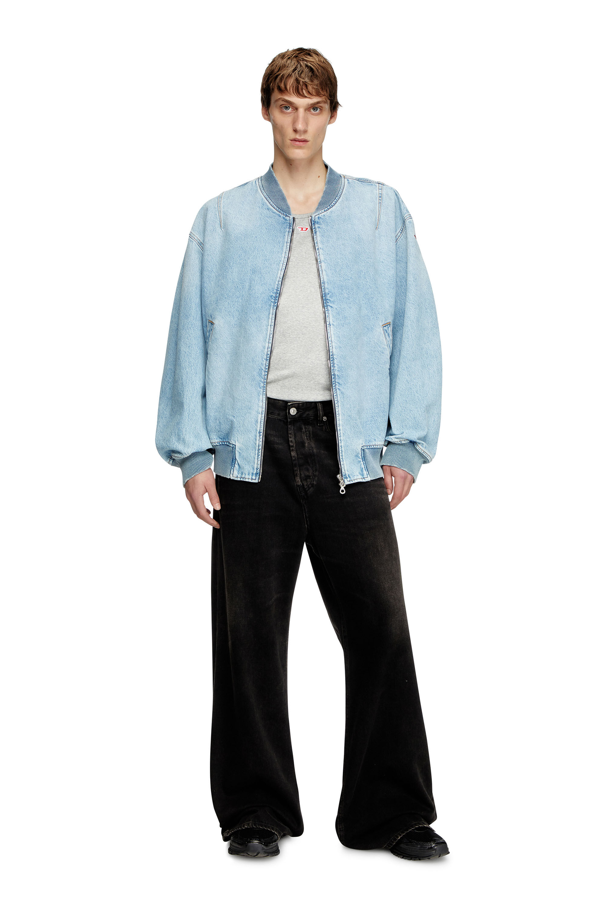 Diesel - D-VINZ, Chaqueta bomber en denim Hombre in Azul marino - 1