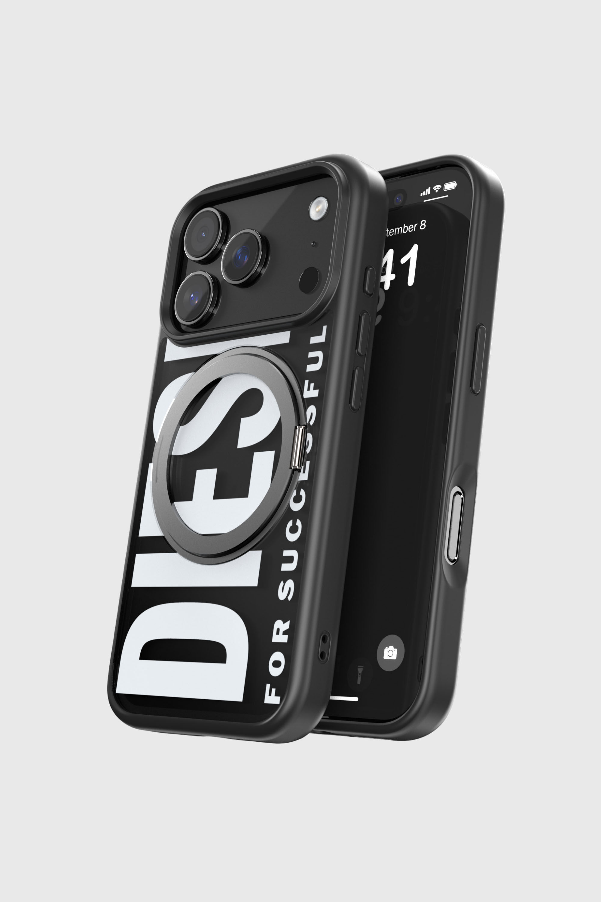 Diesel - 60405 RING STAND CASE RING STAND, Funda Ringstand-Magsafe para iPhone 17 Pro Unisex in Negro - 5