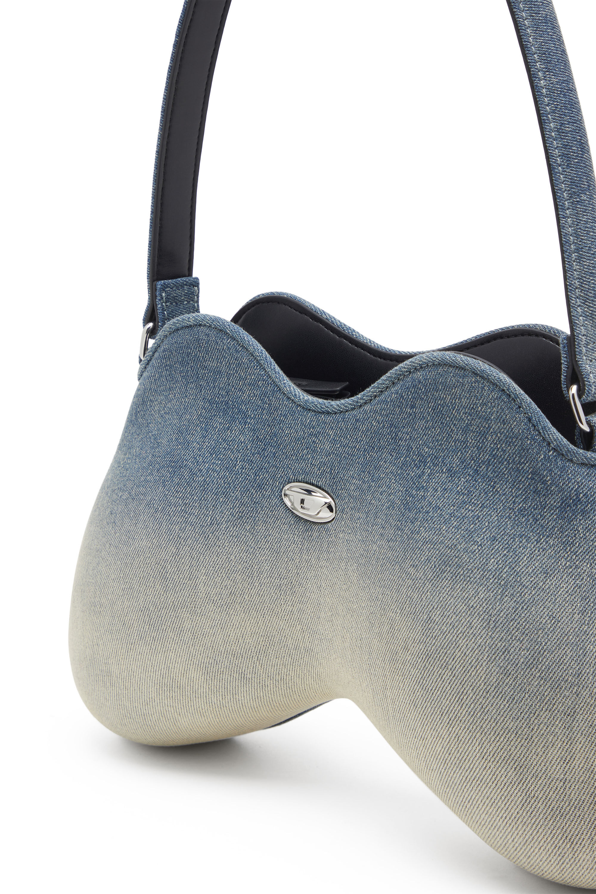 Diesel - DOUBLE-D SHOULDER, Double-D-Bolso de hombro de denim solarizado Mujer in Azul marino - 2