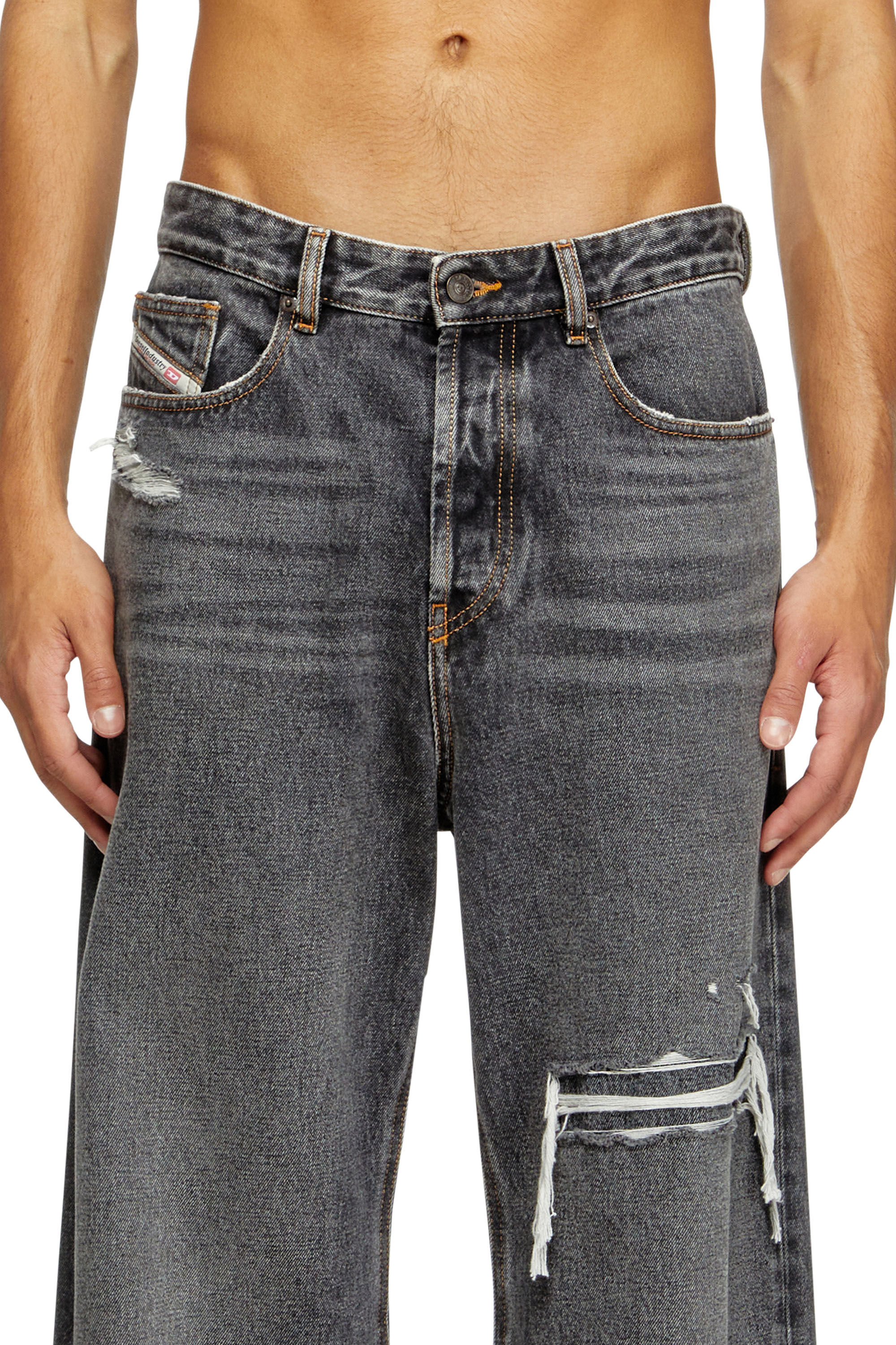 Diesel - Relaxed Jeans D-Rise 007F6 Hombre, Negro/Gris oscuro - 5