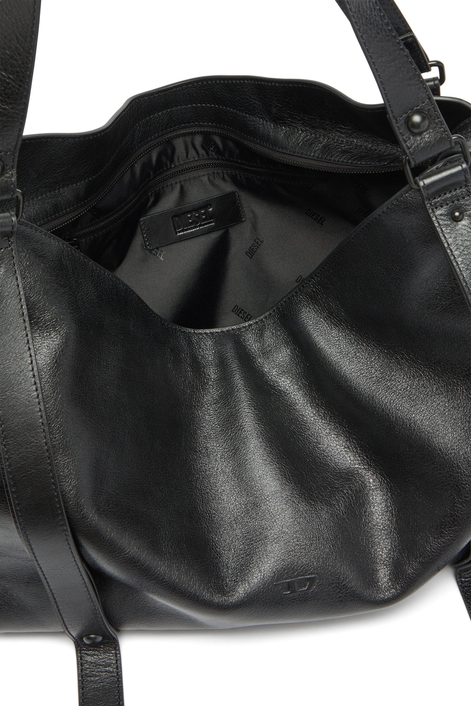 Diesel - D-ONE TOPHANDLE L, D-One-Bolso large con asa superior de piel Unisex in Negro - 3
