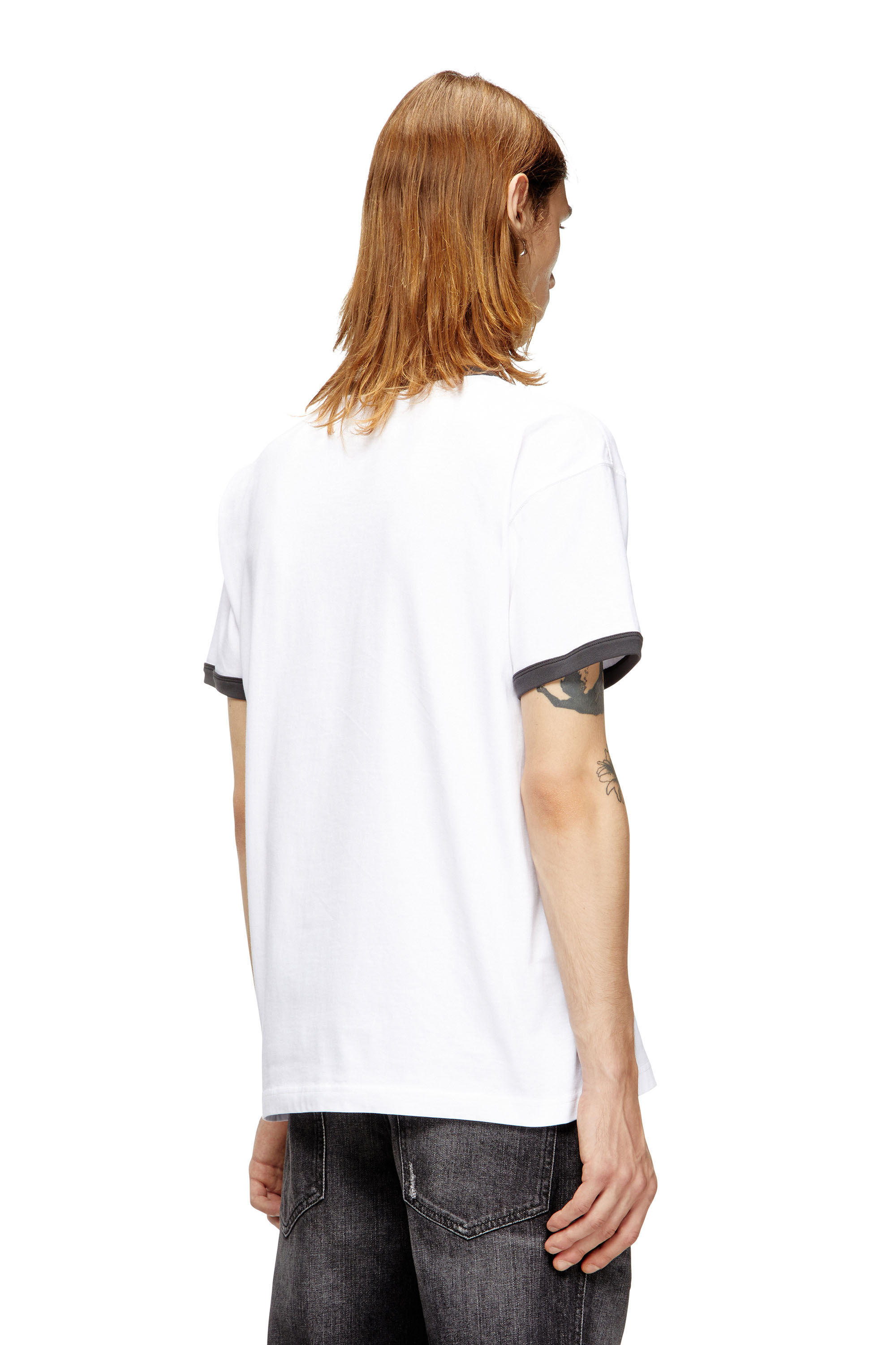 Diesel - T-NORM-CUFF, Camiseta de algodón con estampado digital Hombre in Blanco - 4