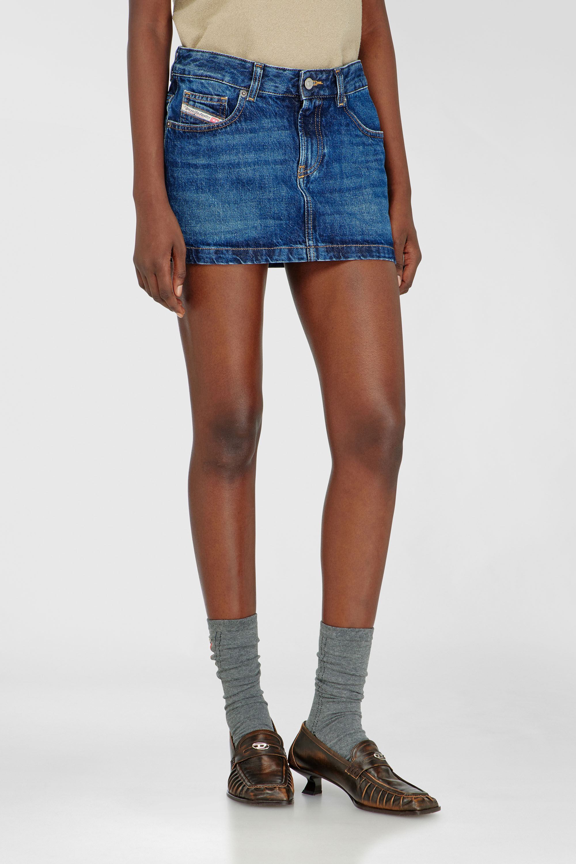Diesel - DE-RON, Minifalda en denim Mujer in Azul marino - 3