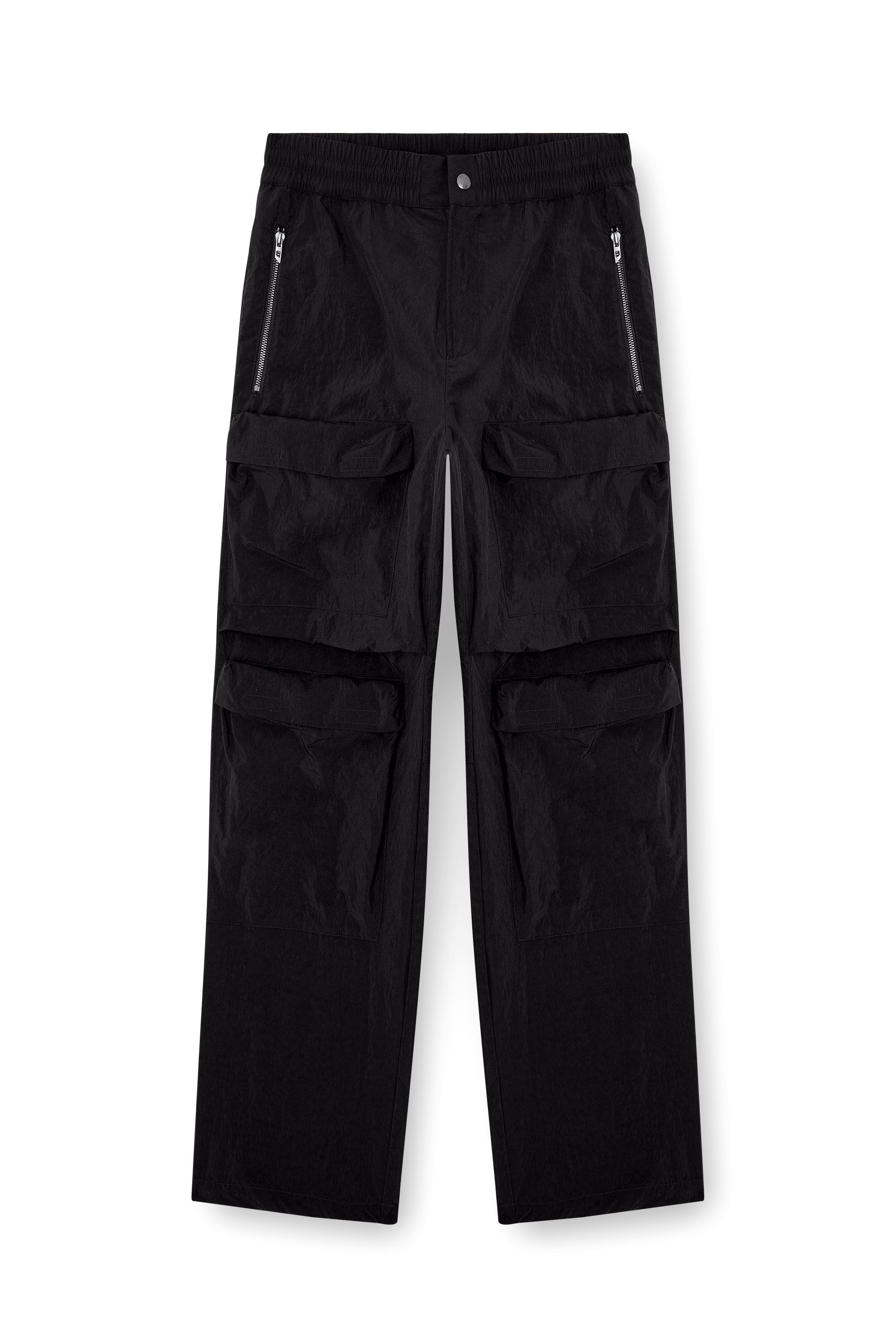 Diesel - P-DANZEL, Pantalones utility de nailon sobreteñido Hombre in Negro - 2