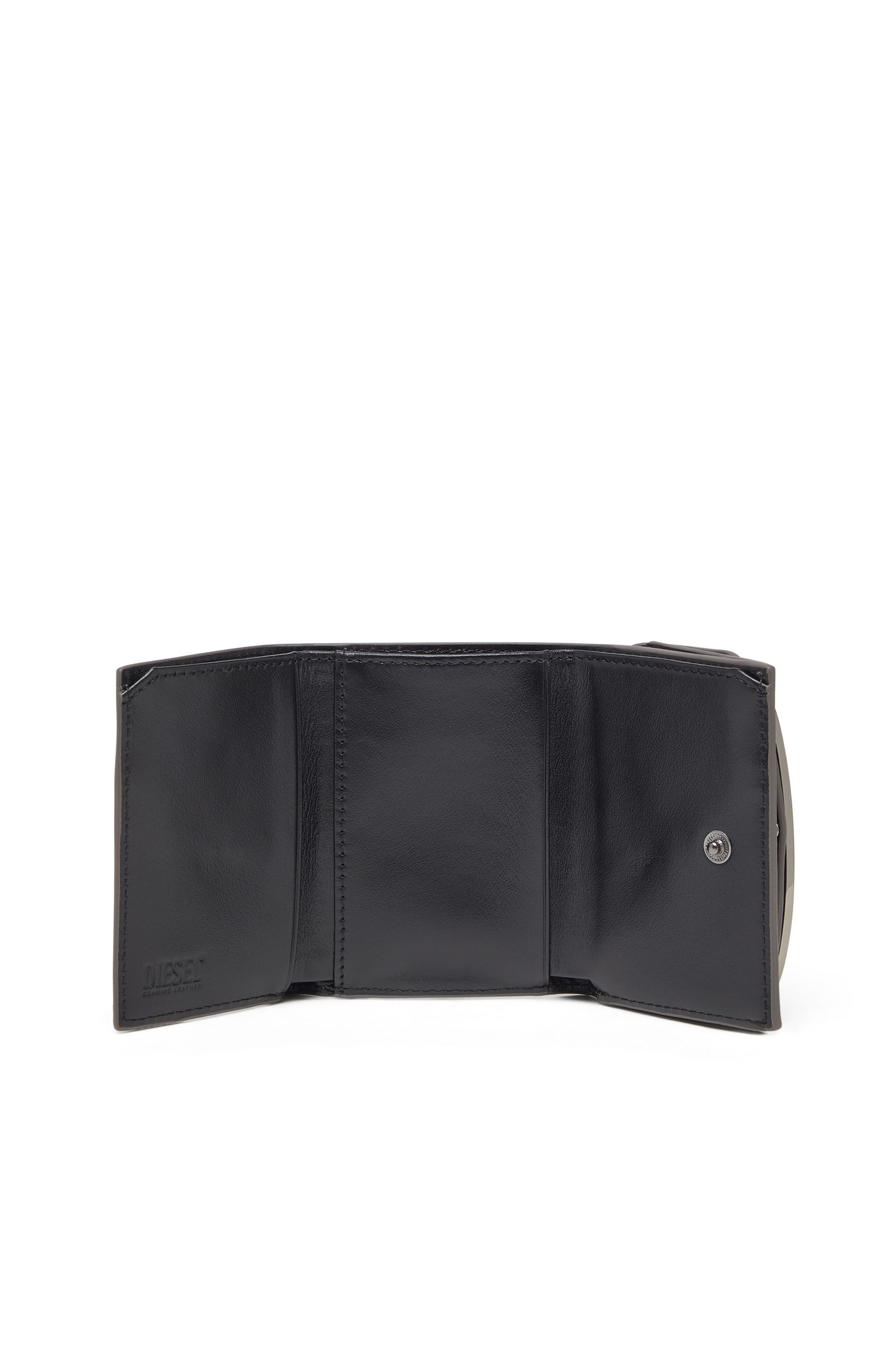 Diesel - 1DR TRI FOLD COIN XS II, Cartera que se pliega en tres de cuero espejado Mujer in Gris - 3