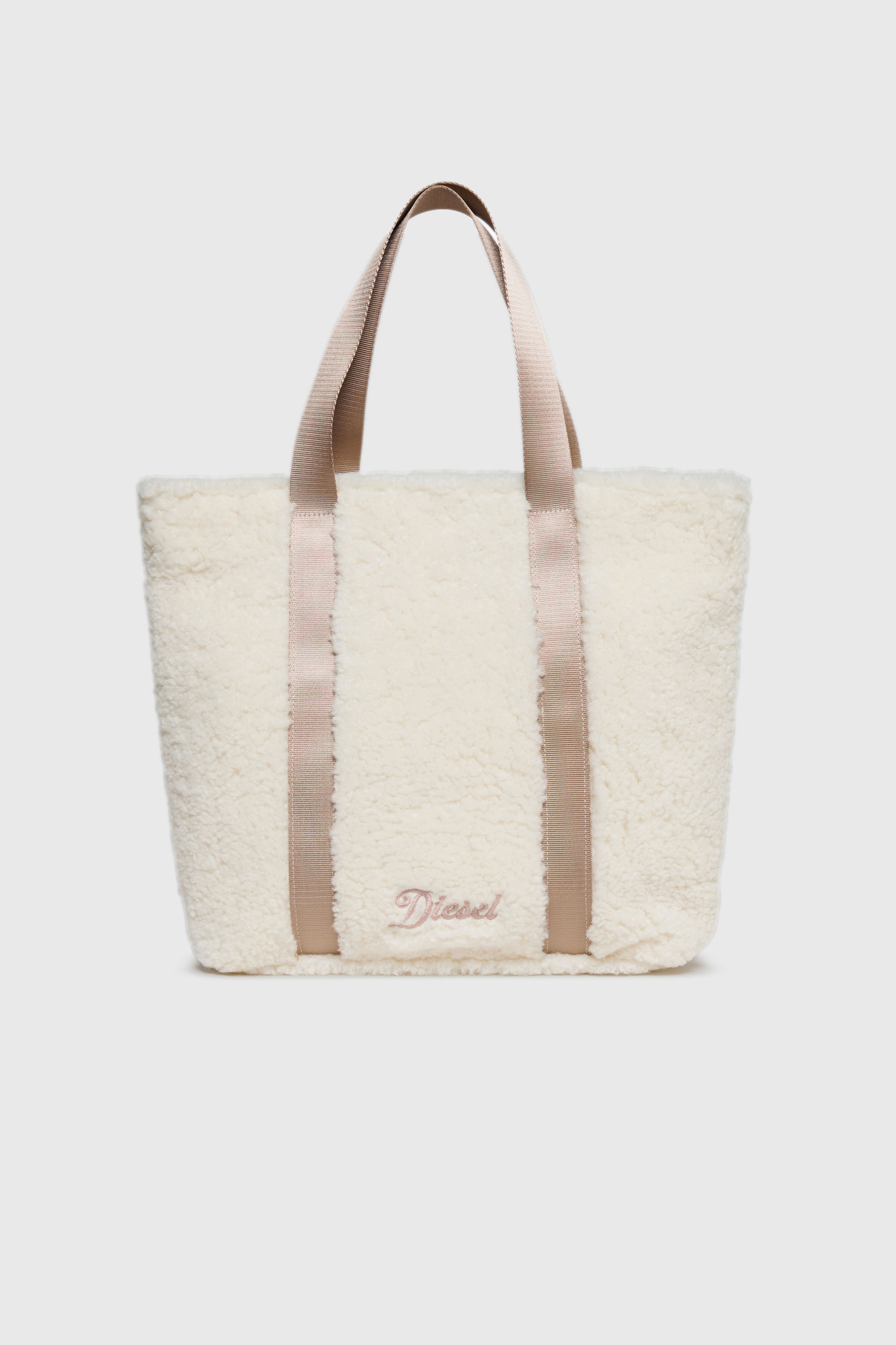 Diesel - WIXA, WIXA - Bolso tote de borreguito Mujer in Blanco - 1