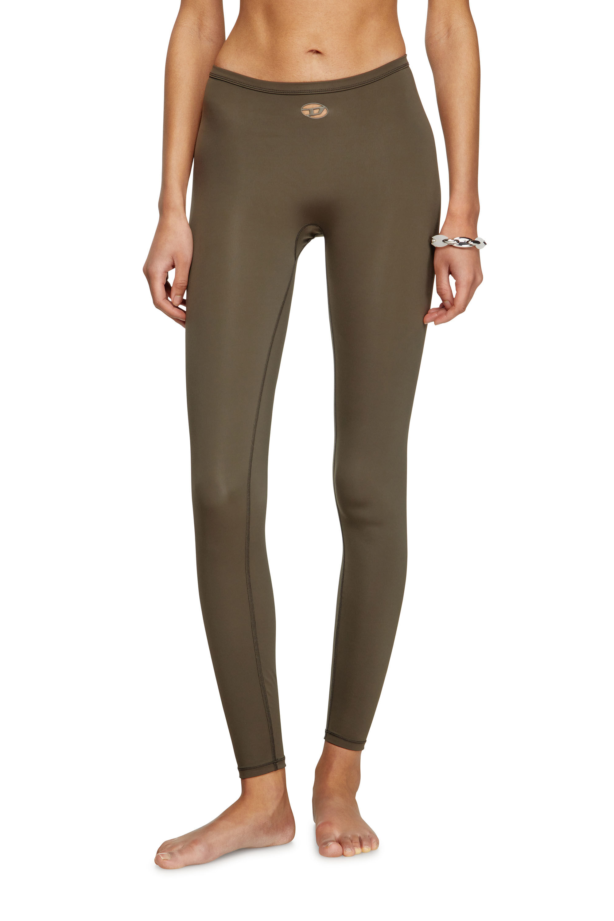 Diesel - MINA-UTLT, Leggings de nailon elástico Mujer in Marrón - 3