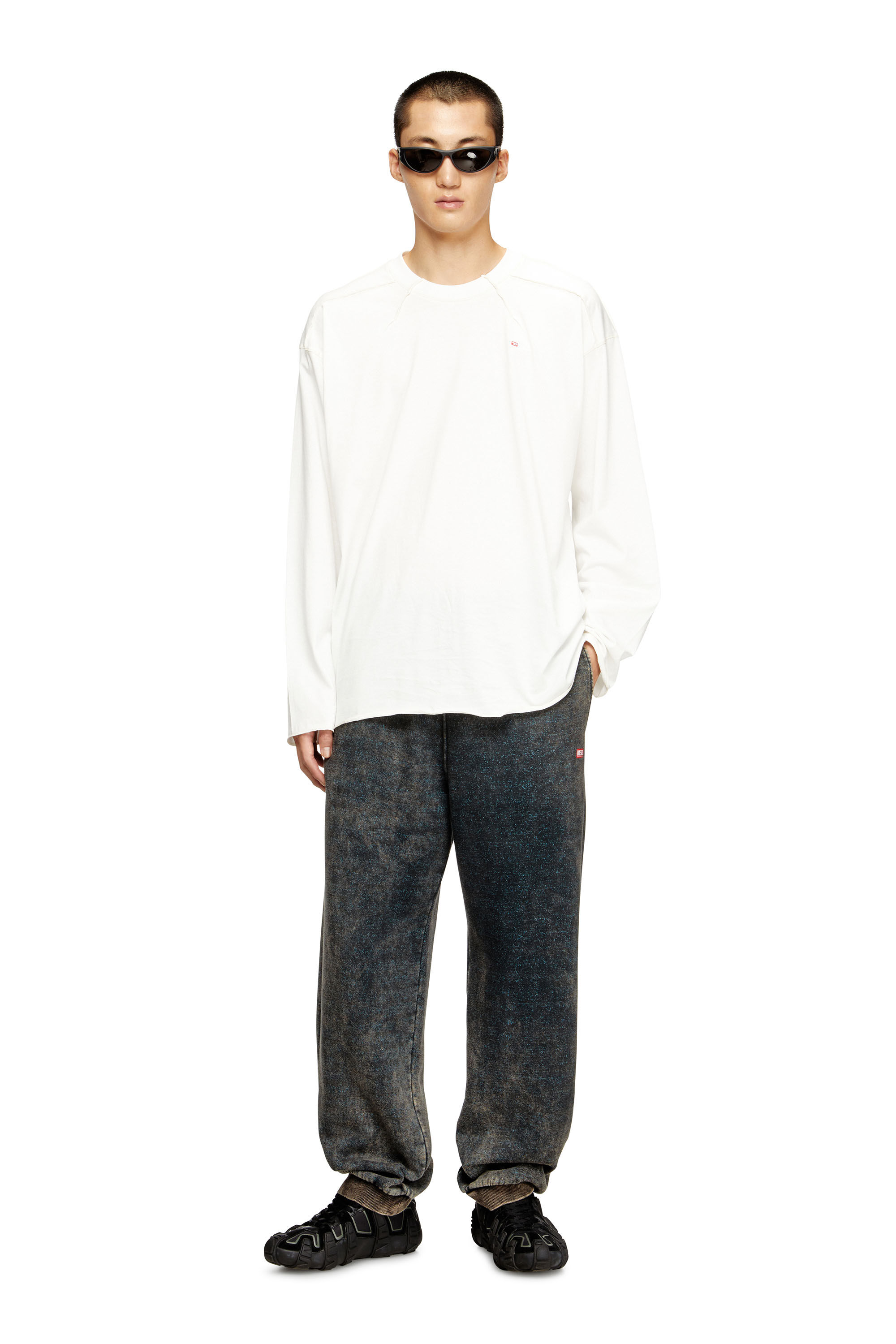 Diesel - T-CRAHOR-BOXT-LS-T1, Camiseta de algod&oacute;n Hombre in Blanco - 1