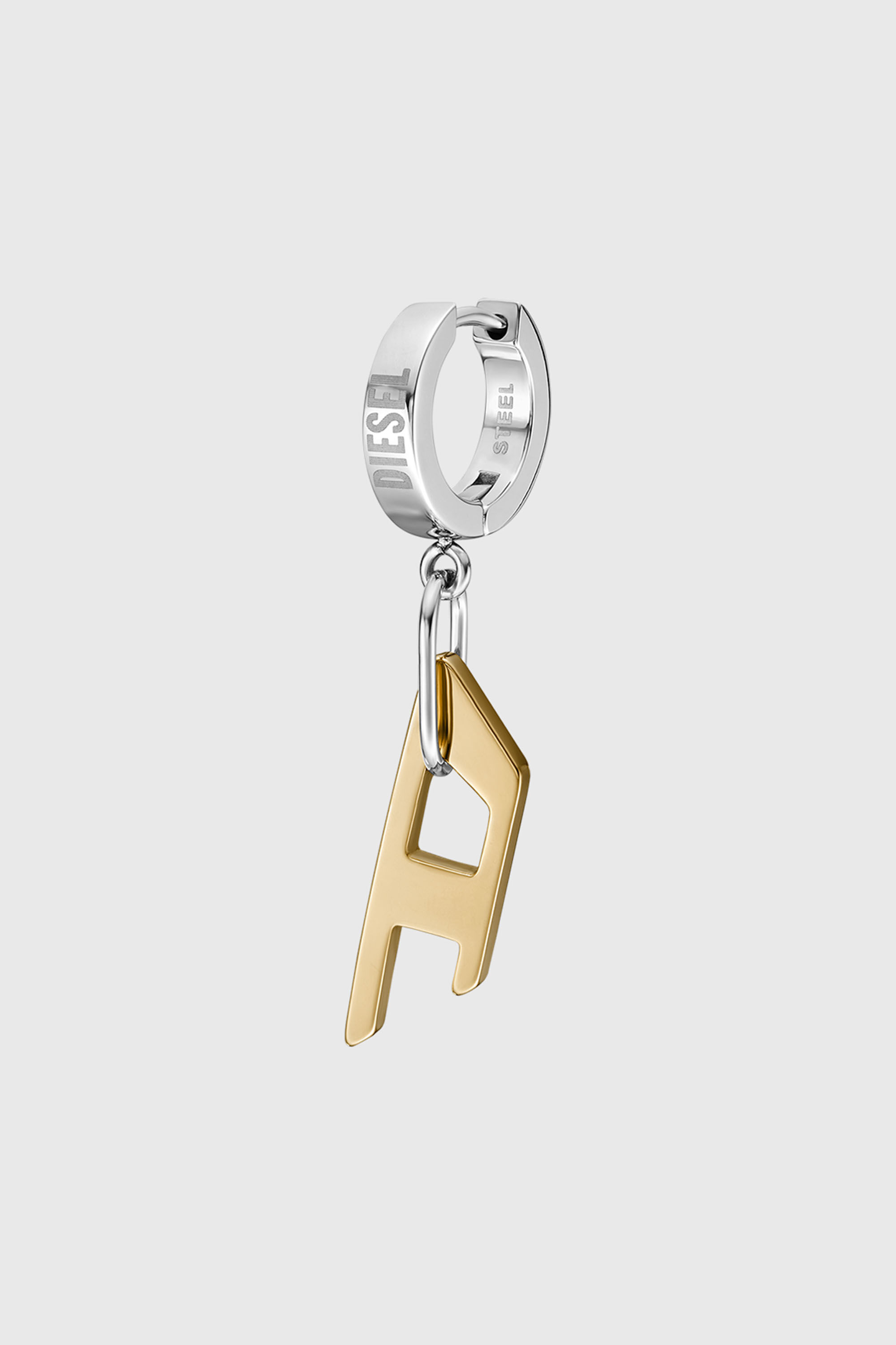 Diesel - DX1419, Unisex's Two-Tone Stainless Steel single hoop earring in Gold - 1