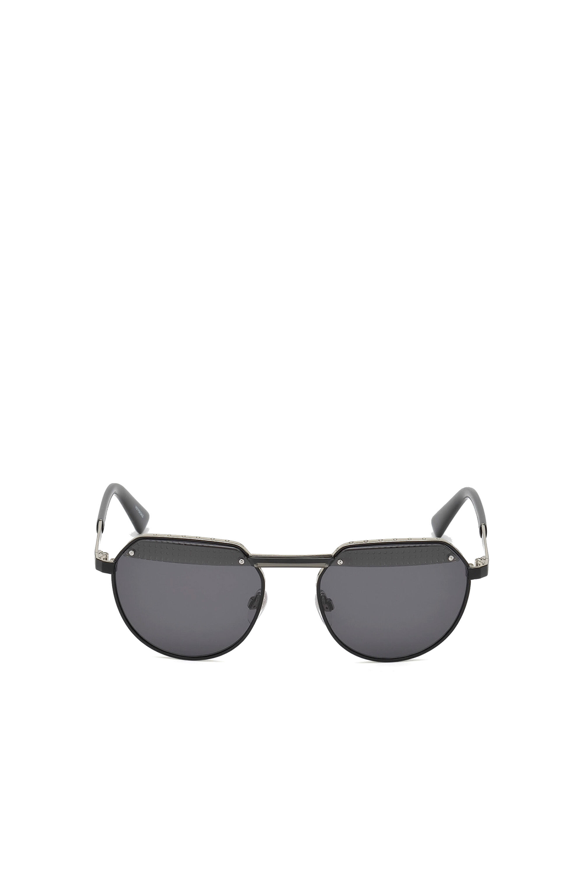 Diesel - DL0260, Gafas con montura hexagonal y panel moldeado por inyección Unisex in Negro - 1