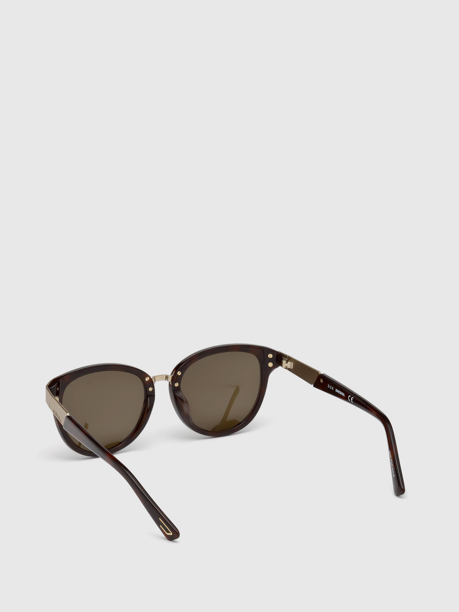 Diesel - DL0234, Gafas icónicas con detalles metálicos Mujer in Marrón - 2