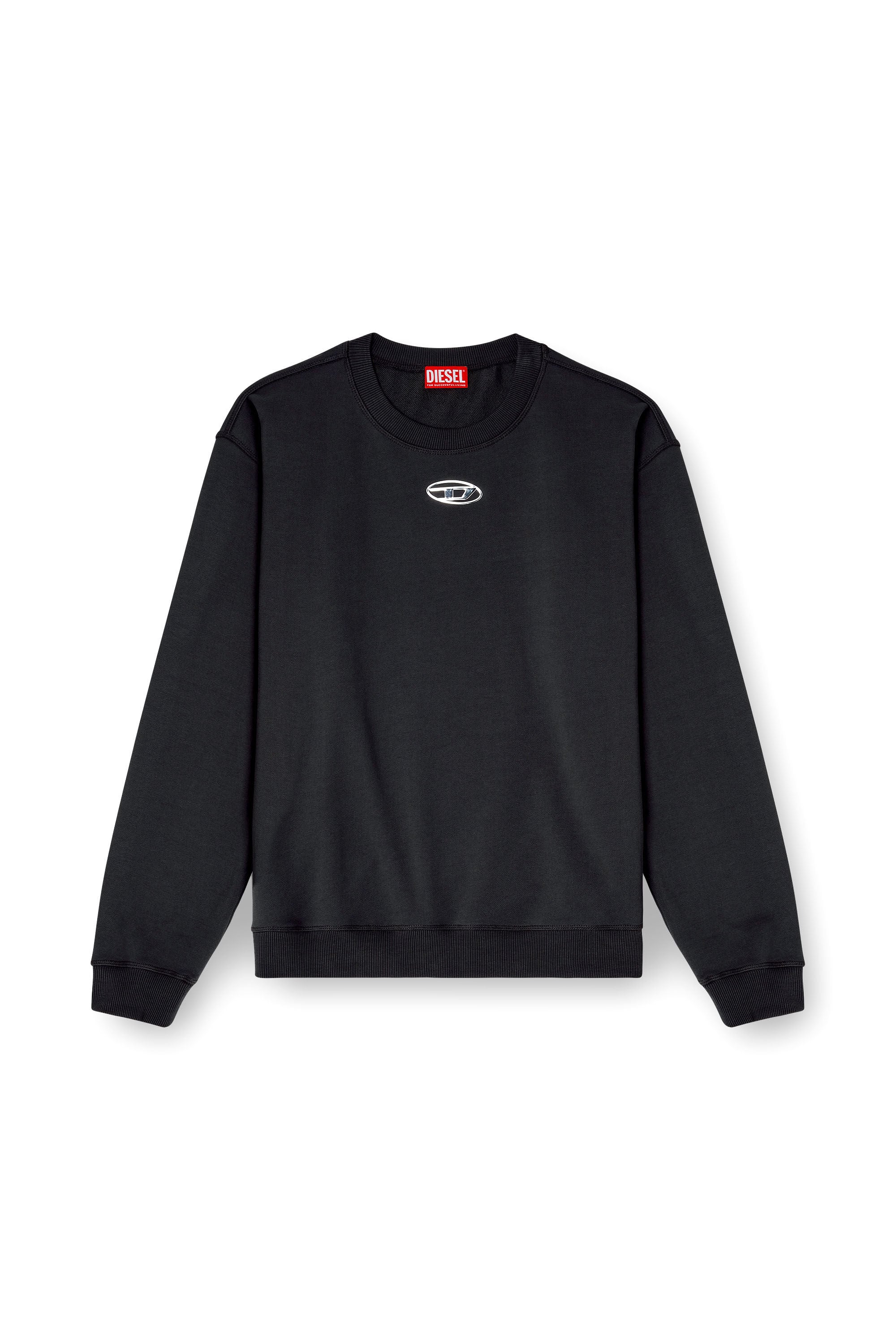 Diesel - S-NORM-IOD, Sudadera regular con Oval D met&aacute;lico Hombre in Negro - 2