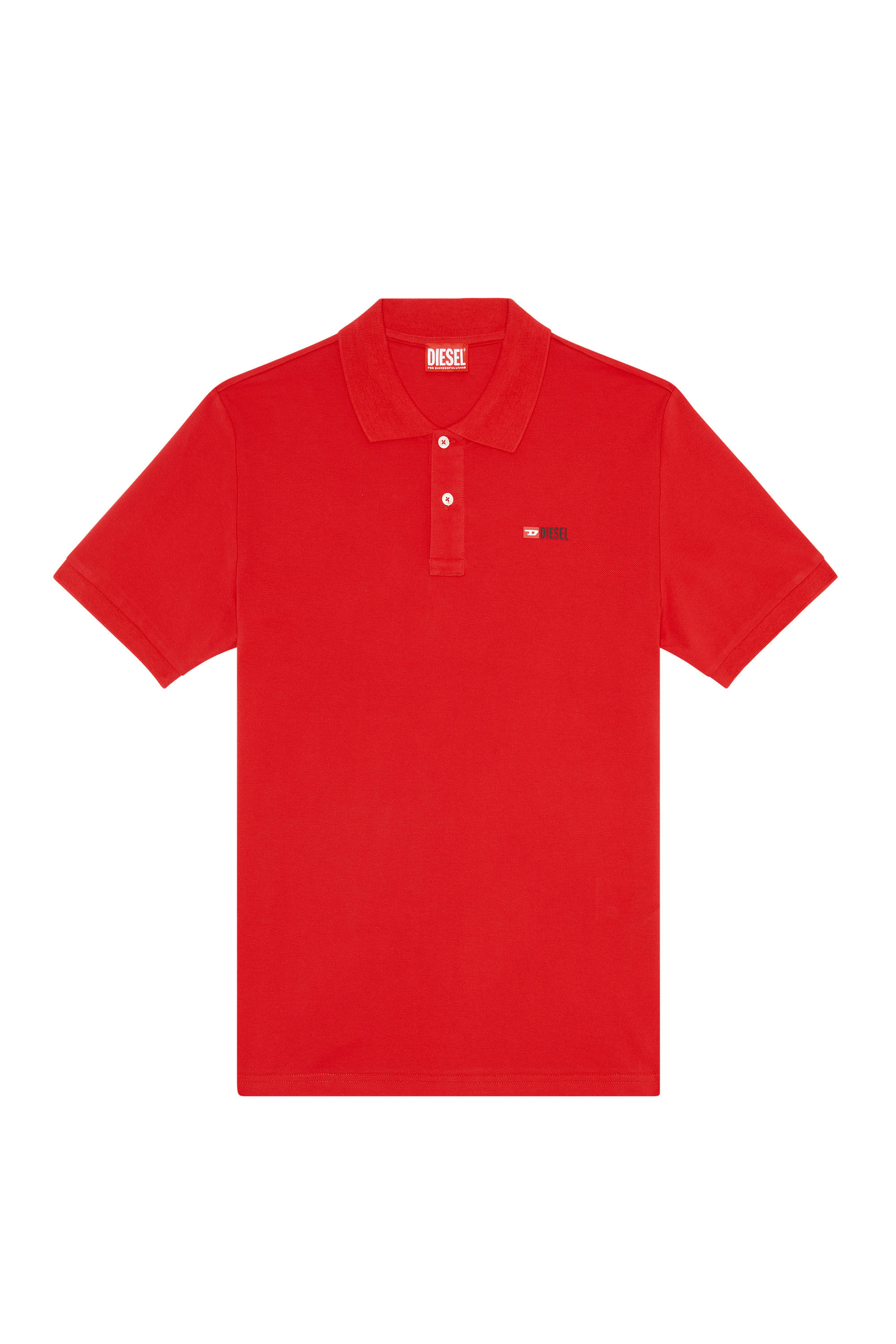 Diesel - T-SMITH-DIV, Man Polo shirt with high-density logo print in Red - Image 2
