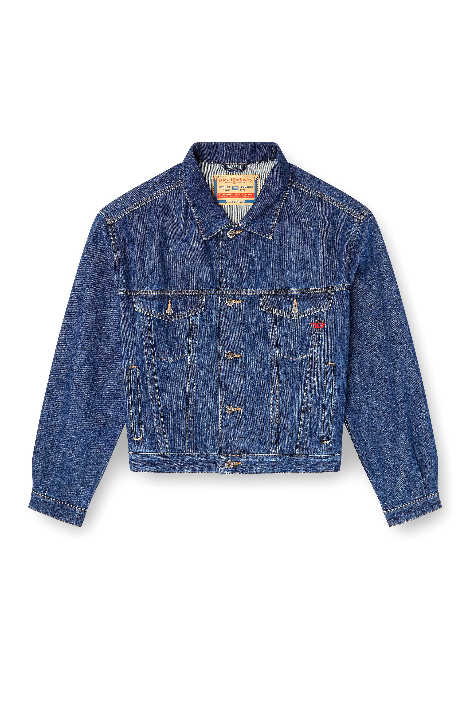 Diesel - D-RANGER, Chaqueta trucker de denim Hombre in Azul marino - 2
