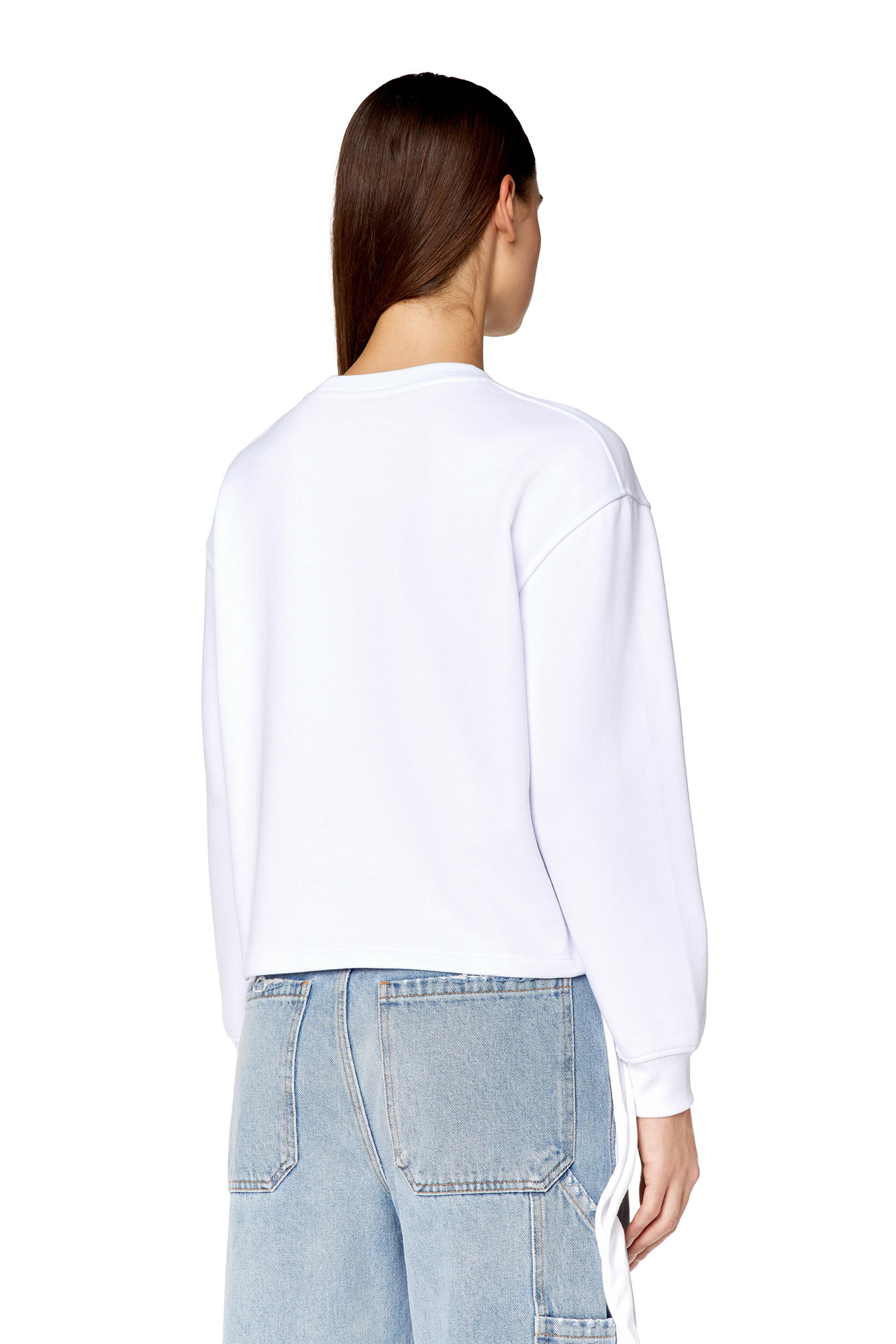 Diesel - F-JARAL-D, Woman Oversized sweatshirt with D patch in White - Image 4