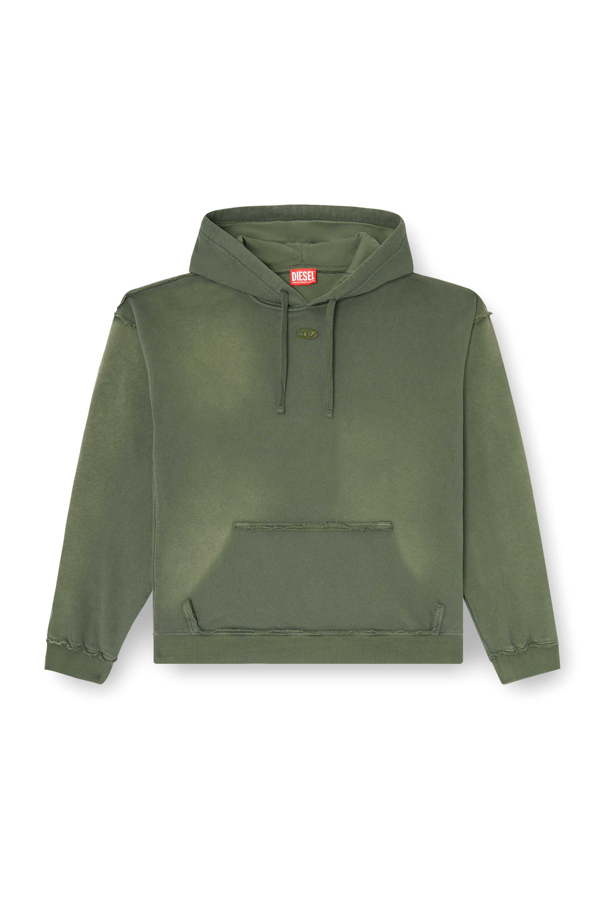 Diesel - S-POCK-HOOD, Sudadera de algod&oacute;n descolorida con detalles deshilachados Hombre in ToBeDefined - 2