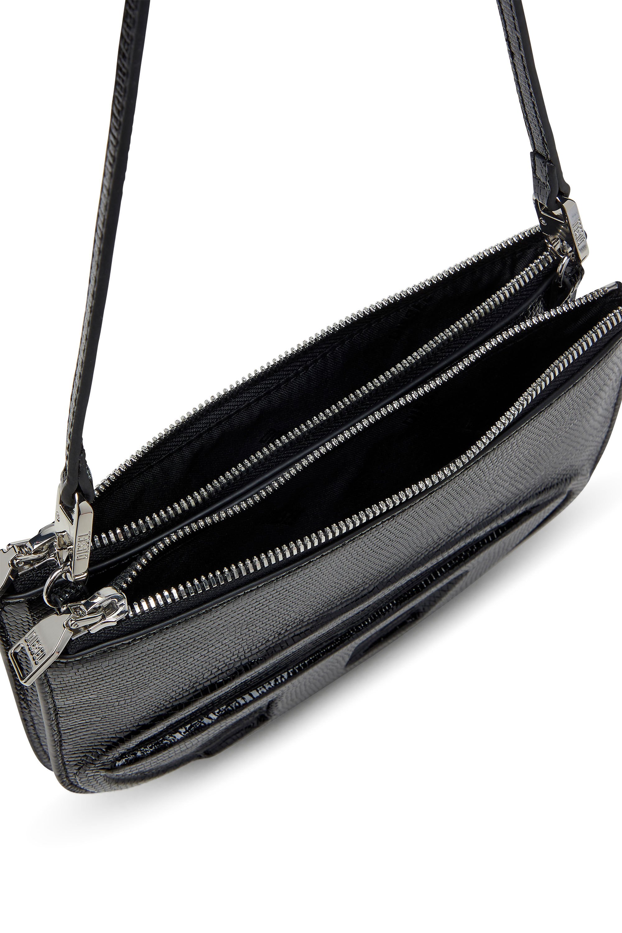 Diesel - 1DR TWIN, Woman's 1DR Twin-Double-pouch shoulder bag in embossed leather in Black - 5