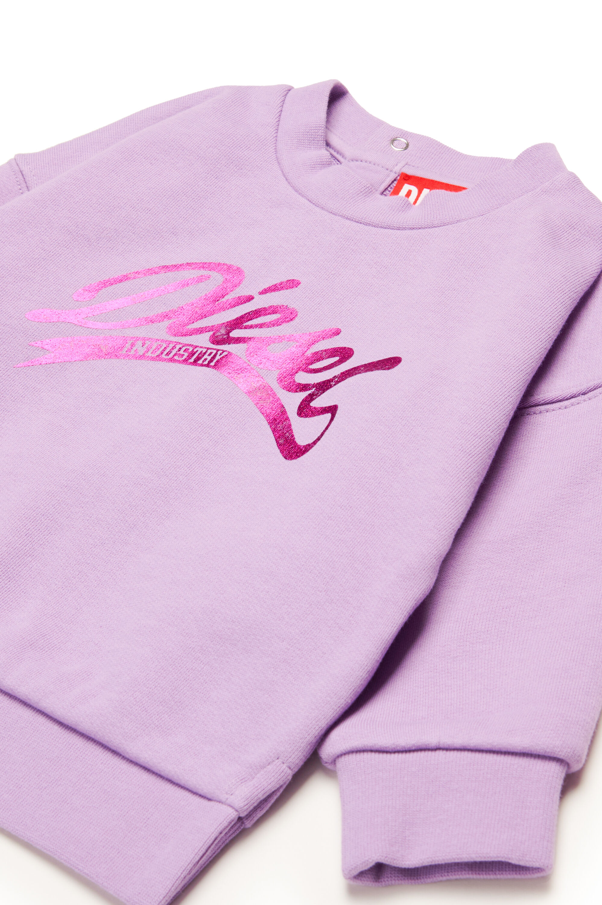 Diesel - SFLOWERB, Woman's Cotton sweatshirt with metallic logo in Lilac - 3