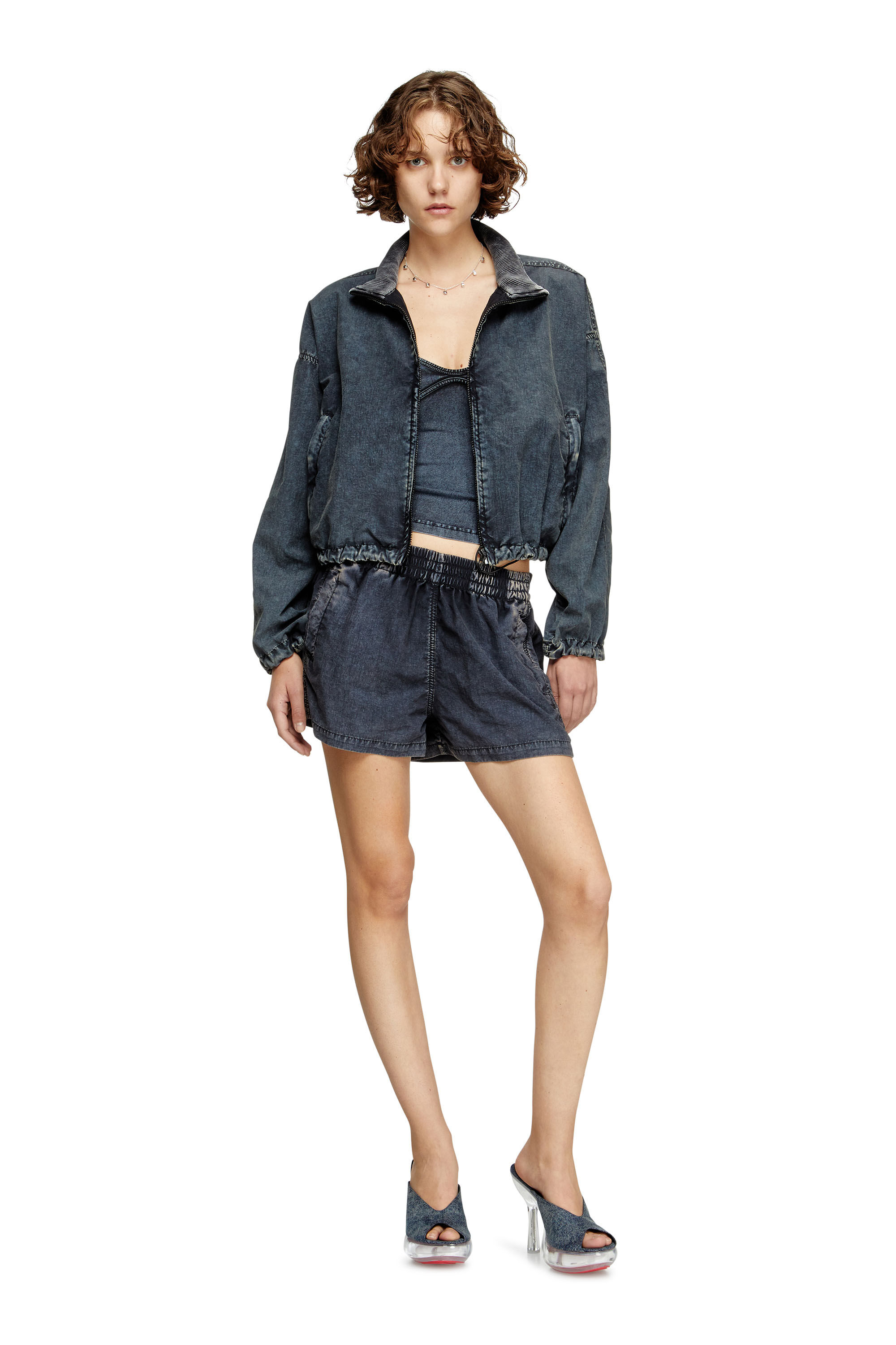 Diesel - S-OUND, Boxers en Taslan tratado Mujer in Azul marino - 1