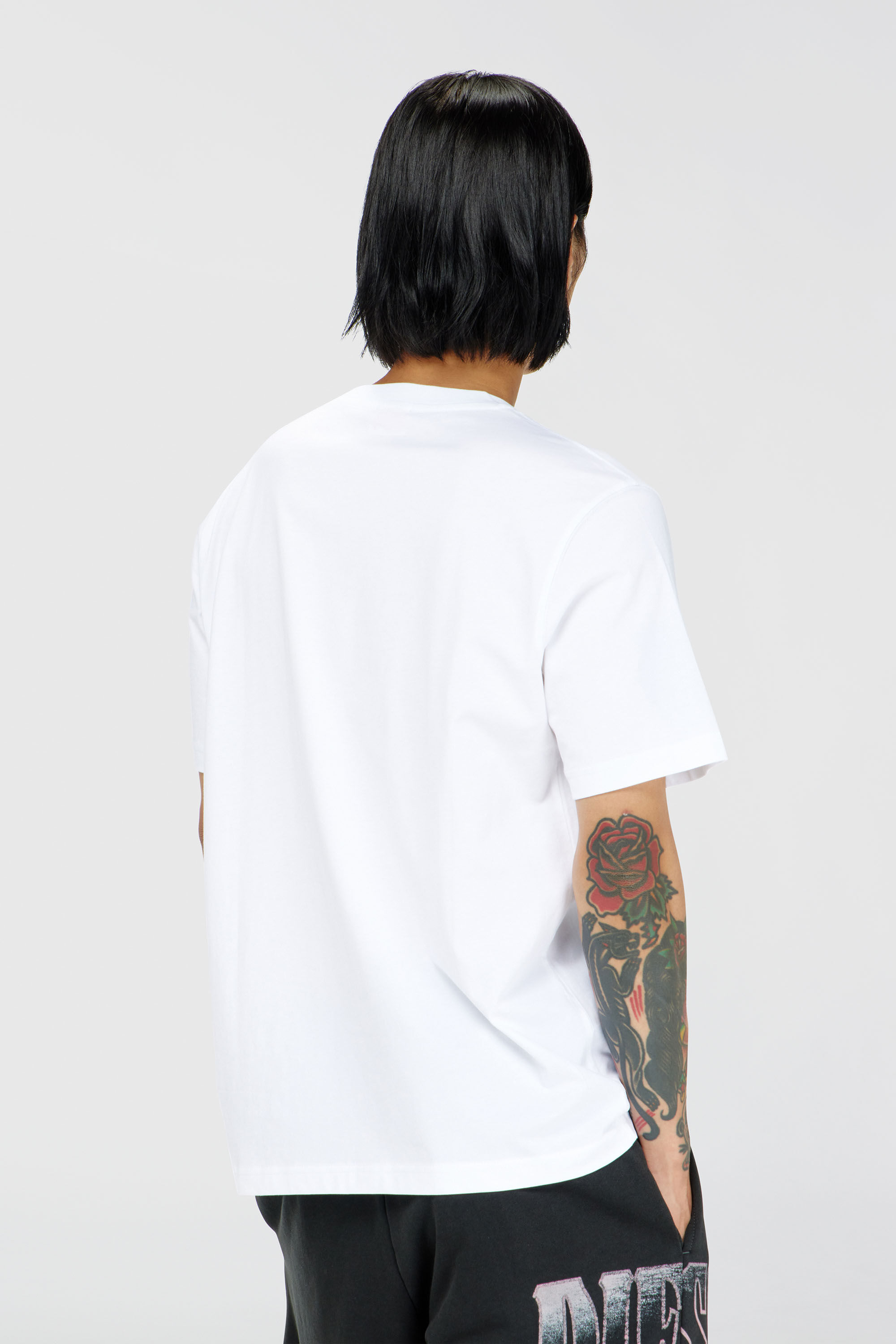 Diesel - T-JUST-FENIX-T92, Camiseta de algod&oacute;n con estampado gr&aacute;fico Hombre in Blanco - 4