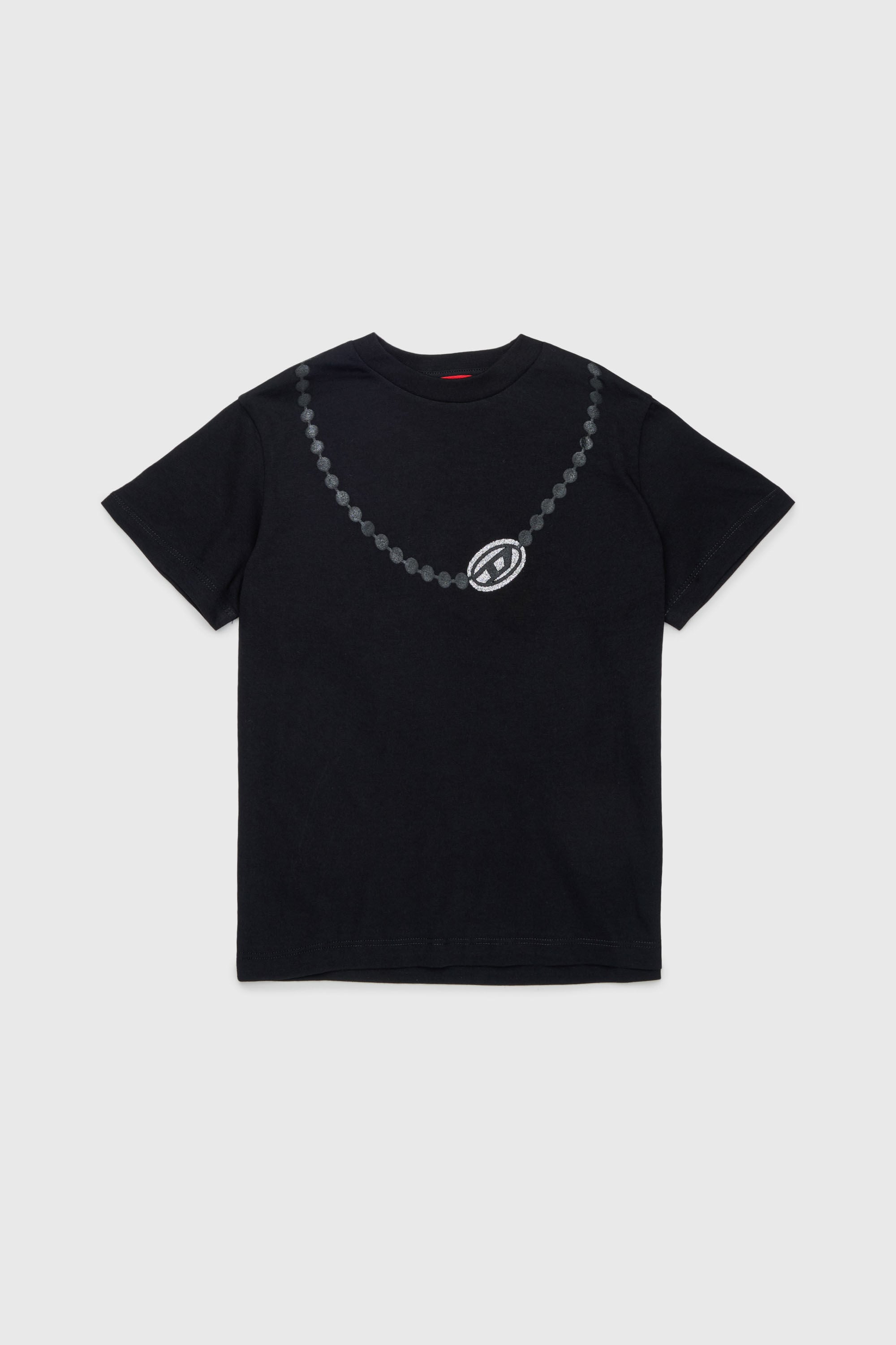 Diesel - TICLA, Camiseta de algod&oacute;n con estampado de collar Mujer in Negro - 1