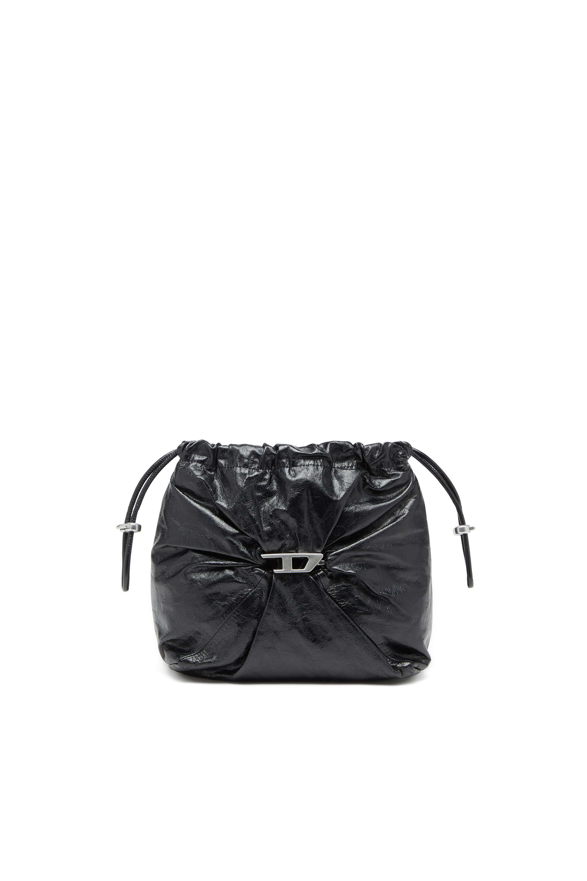 Diesel - SCRUNCH-D BUCKET, Scrunch-D-Bolso tipo cubo en cuero arrugado y brillante Mujer in Negro - 6