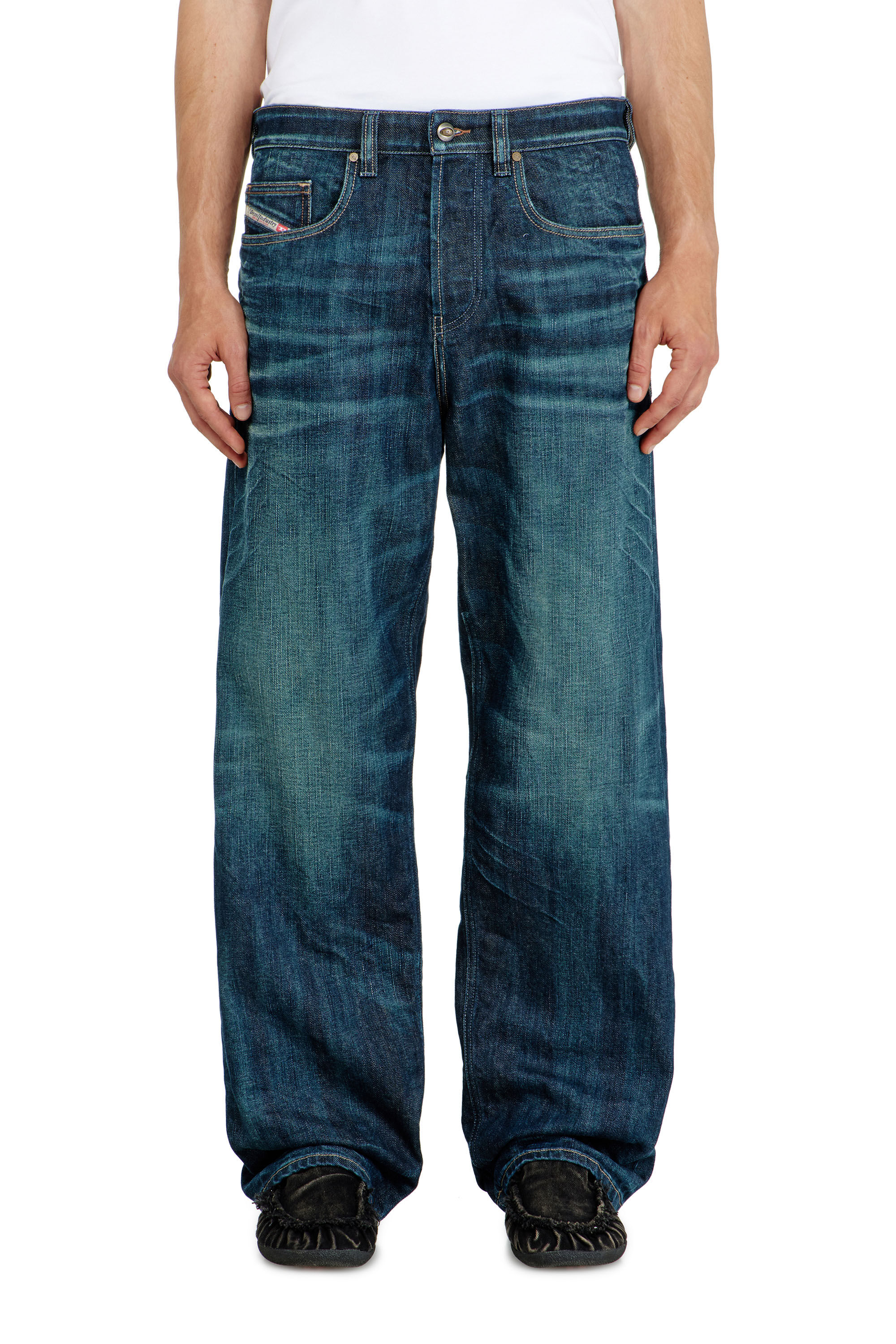 Diesel - Relaxed Jeans 2001 D-Macro 09Q04 Hombre, Azul Oscuro - 4